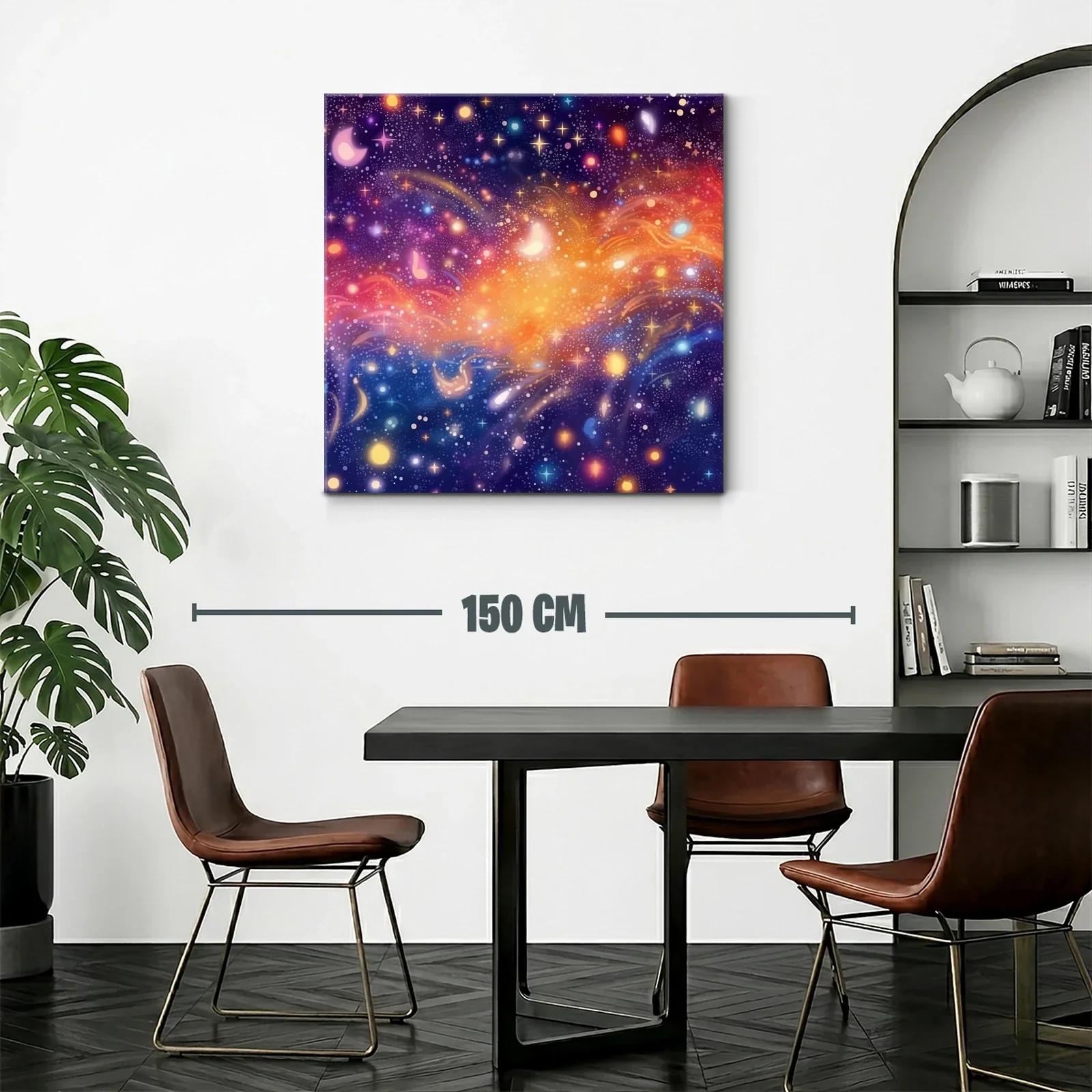 Cuadro Universo Abstracto con Estrellas y Luz Vibrante — miniatura 2