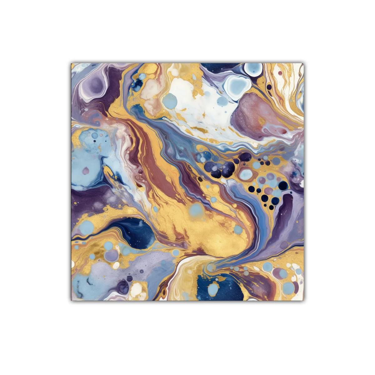 Cuadro abstracto con destellos dorados y tonos suaves — imagen principal
