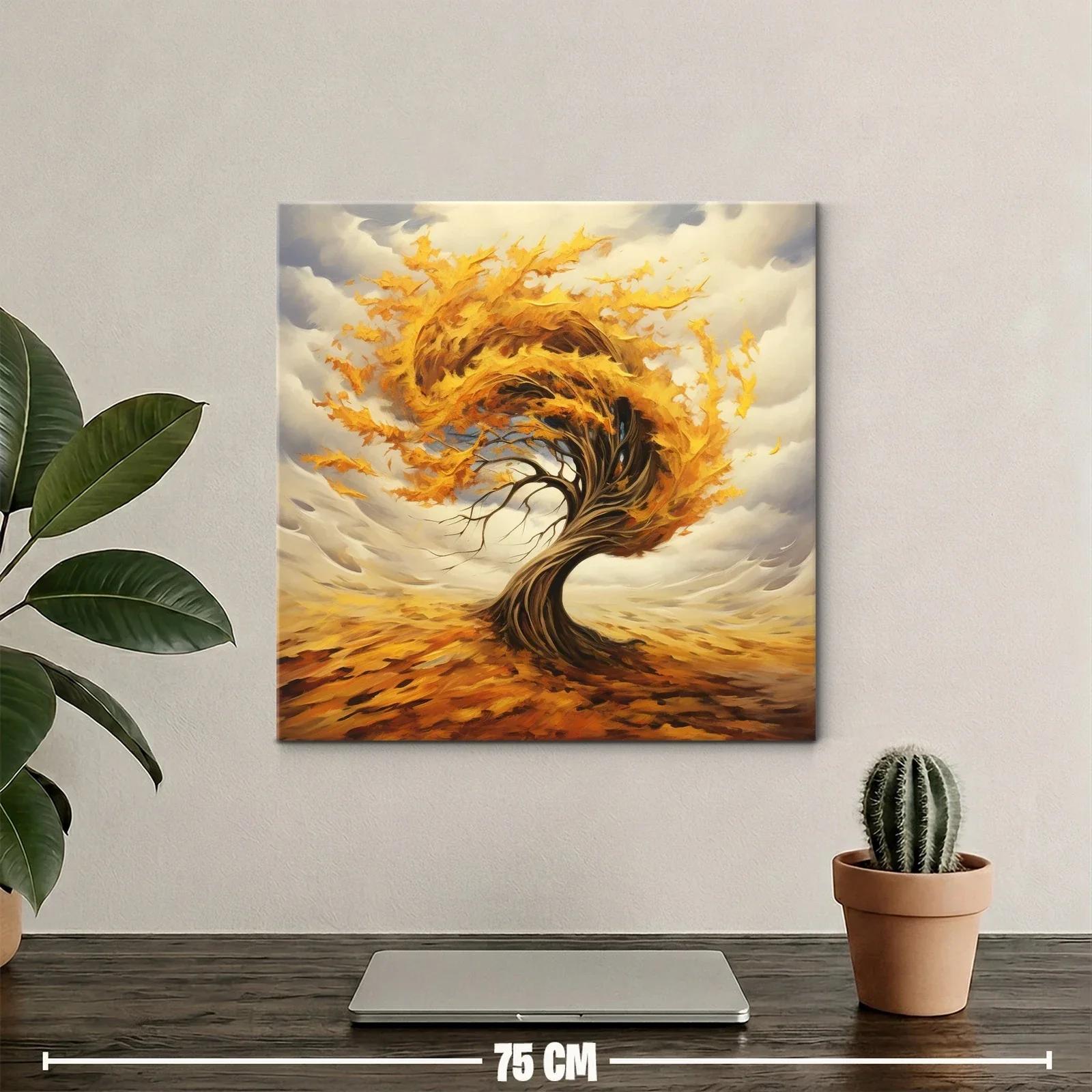 Árbol de otoño en movimiento con hojas doradas — miniatura 2