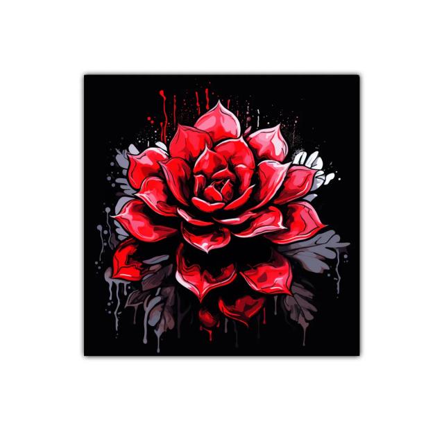 Impactante rosa roja con fondo oscuro vibrante