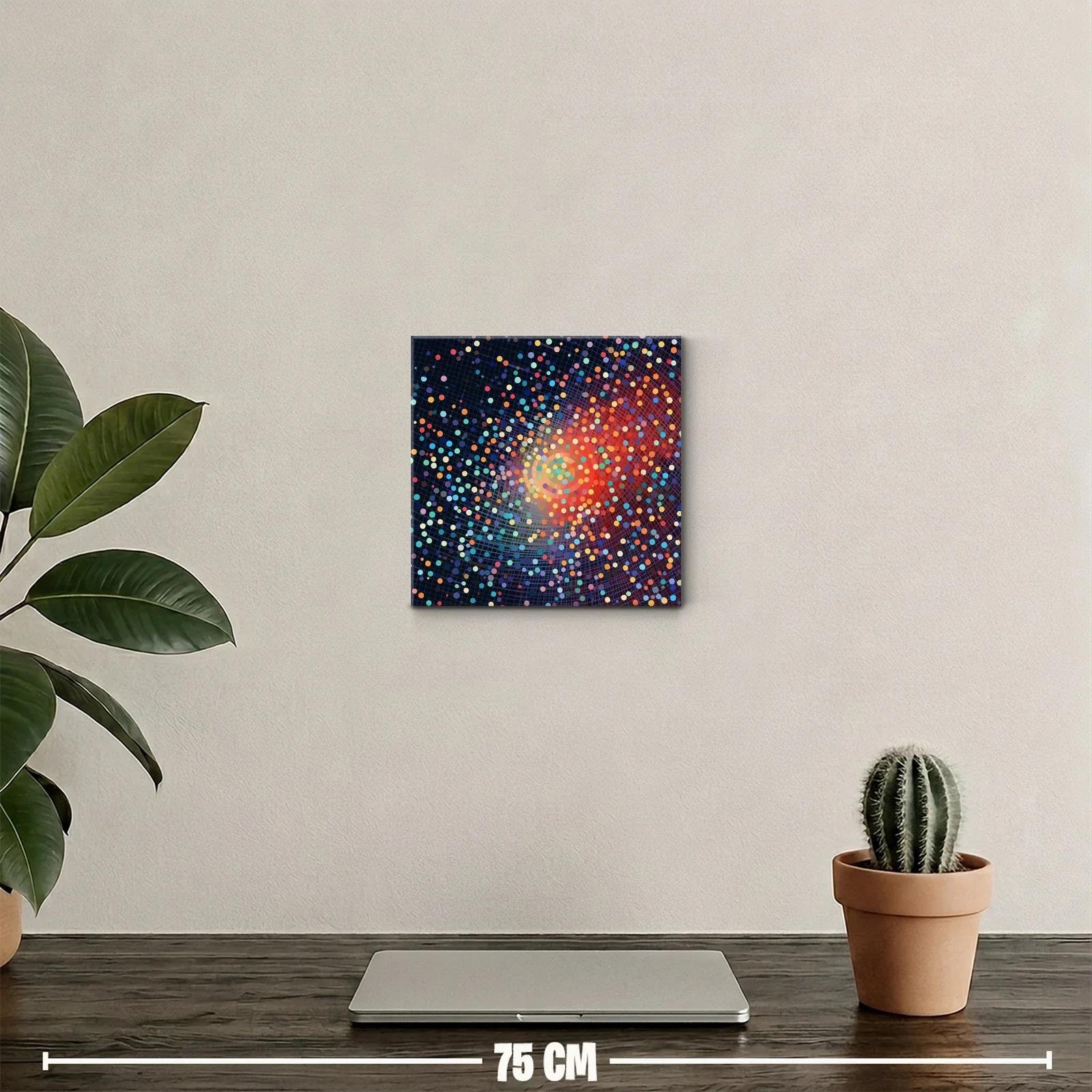 Cuadro abstracto vibrante con puntos y espiral colorida — miniatura 2