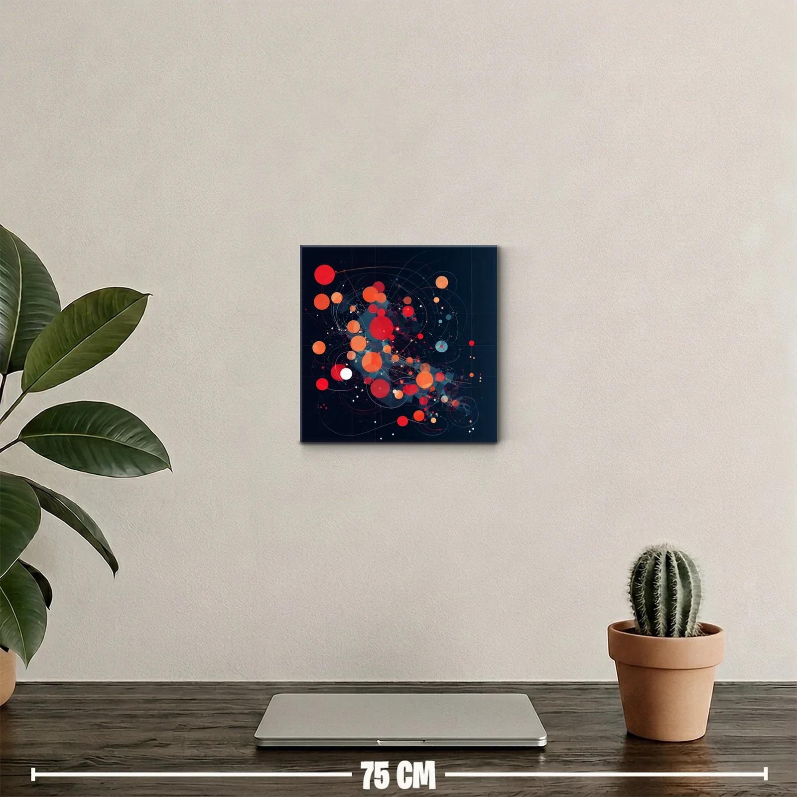 Composición abstracta con círculos rojos y naranjas vibrantes — miniatura 2