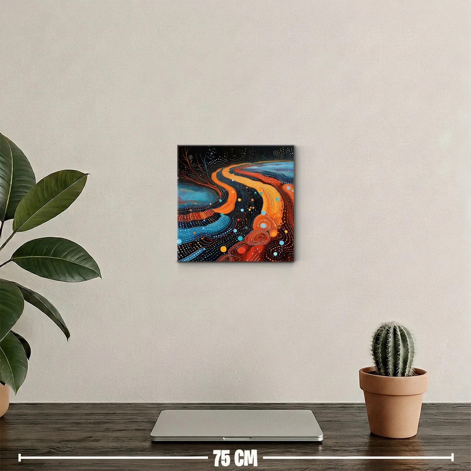 Estallido abstracto en tonos cálidos y fríos contrastantes — miniatura 2