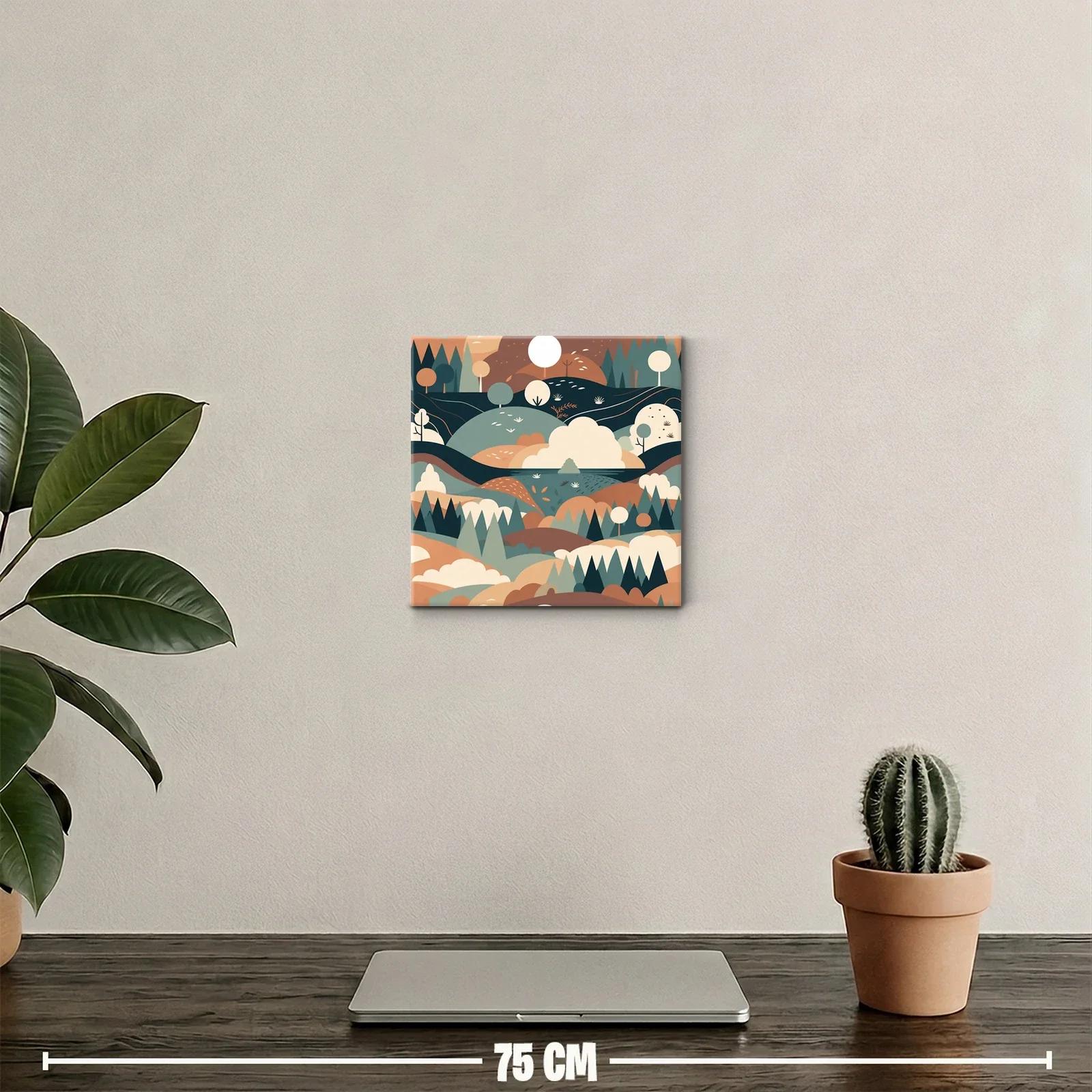 Paisaje abstracto sereno con tonos tierra y formas suaves — miniatura 2