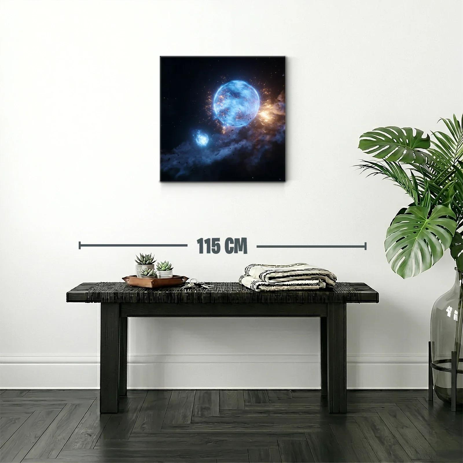 Cuadro Galaxia en Explosión Cósmica Azul y Dorada — miniatura 2