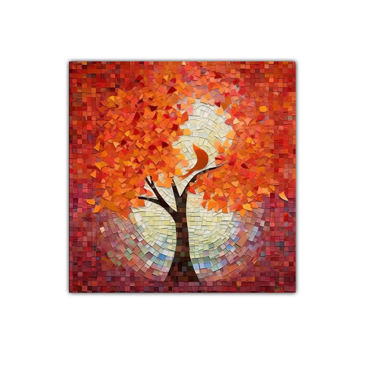 Árbol en tonos cálidos con fondo vibrante y abstracto — imagen principal