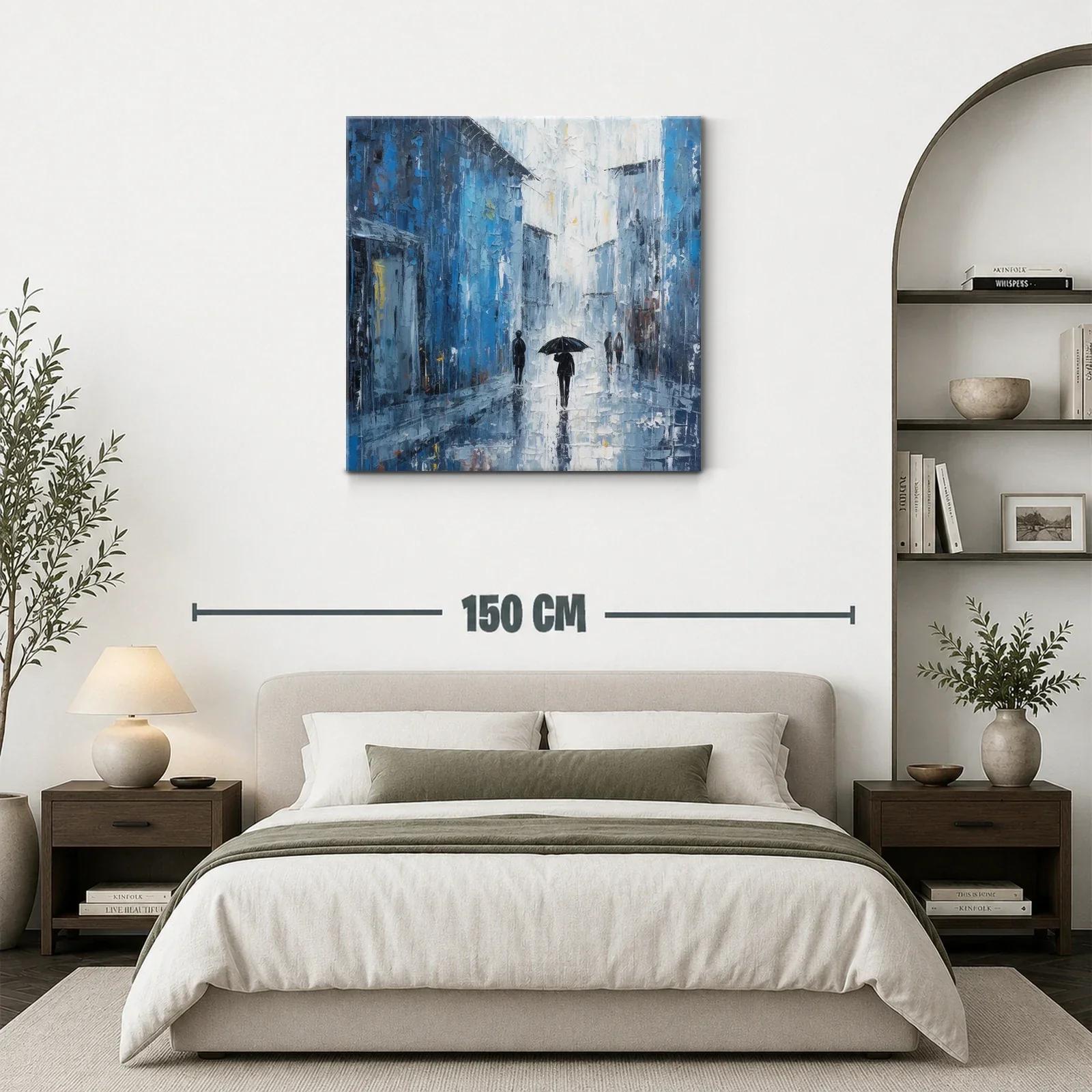 Callejones urbanas en lluvia con tonalidades azules — miniatura 3