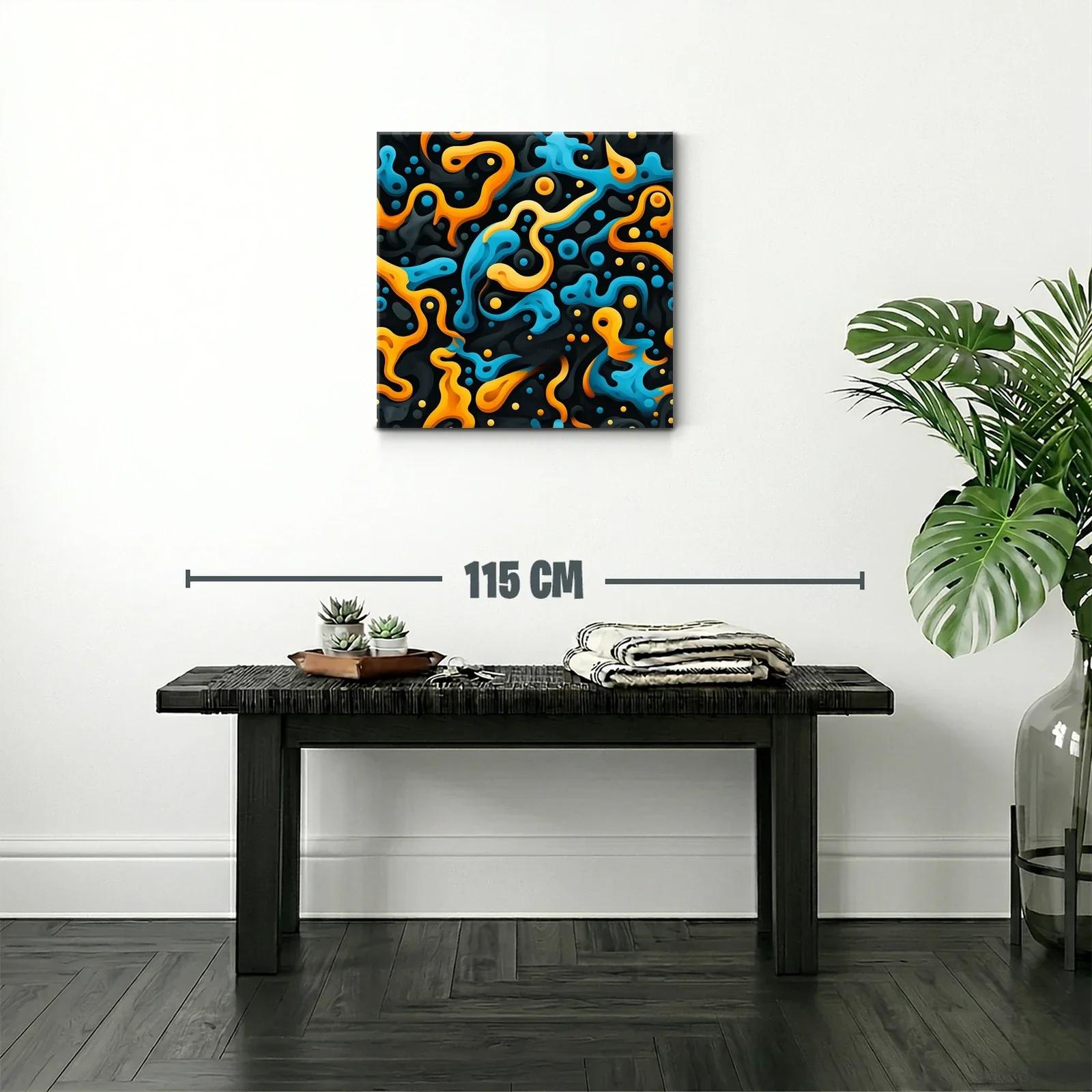 Composición Abstracta en Tonos Naranja y Azul Vibrante — miniatura 2