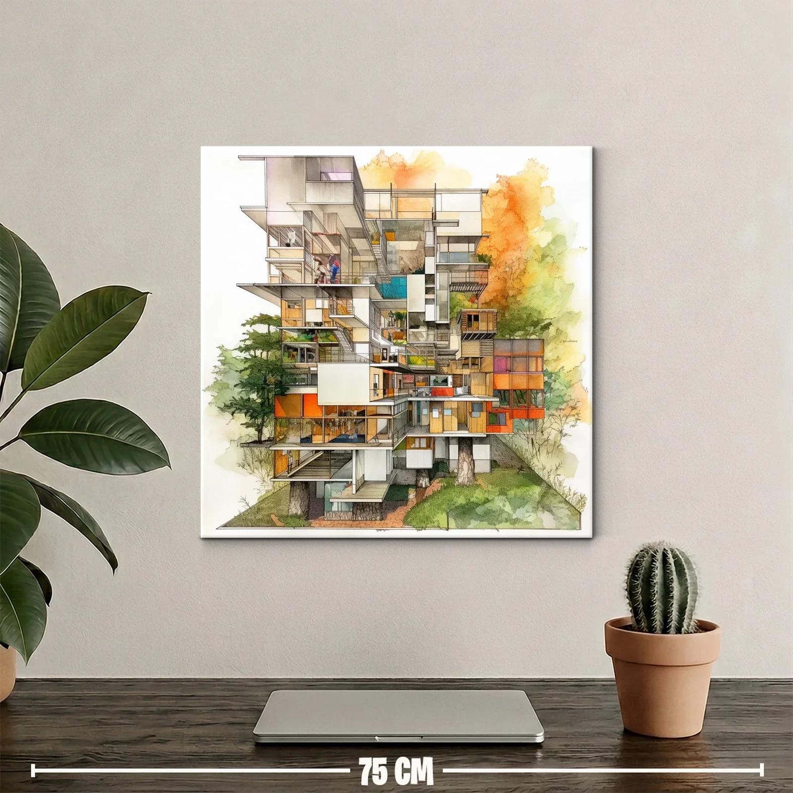 Composición arquitectónica con vibrantes tonos otoñales — miniatura 2