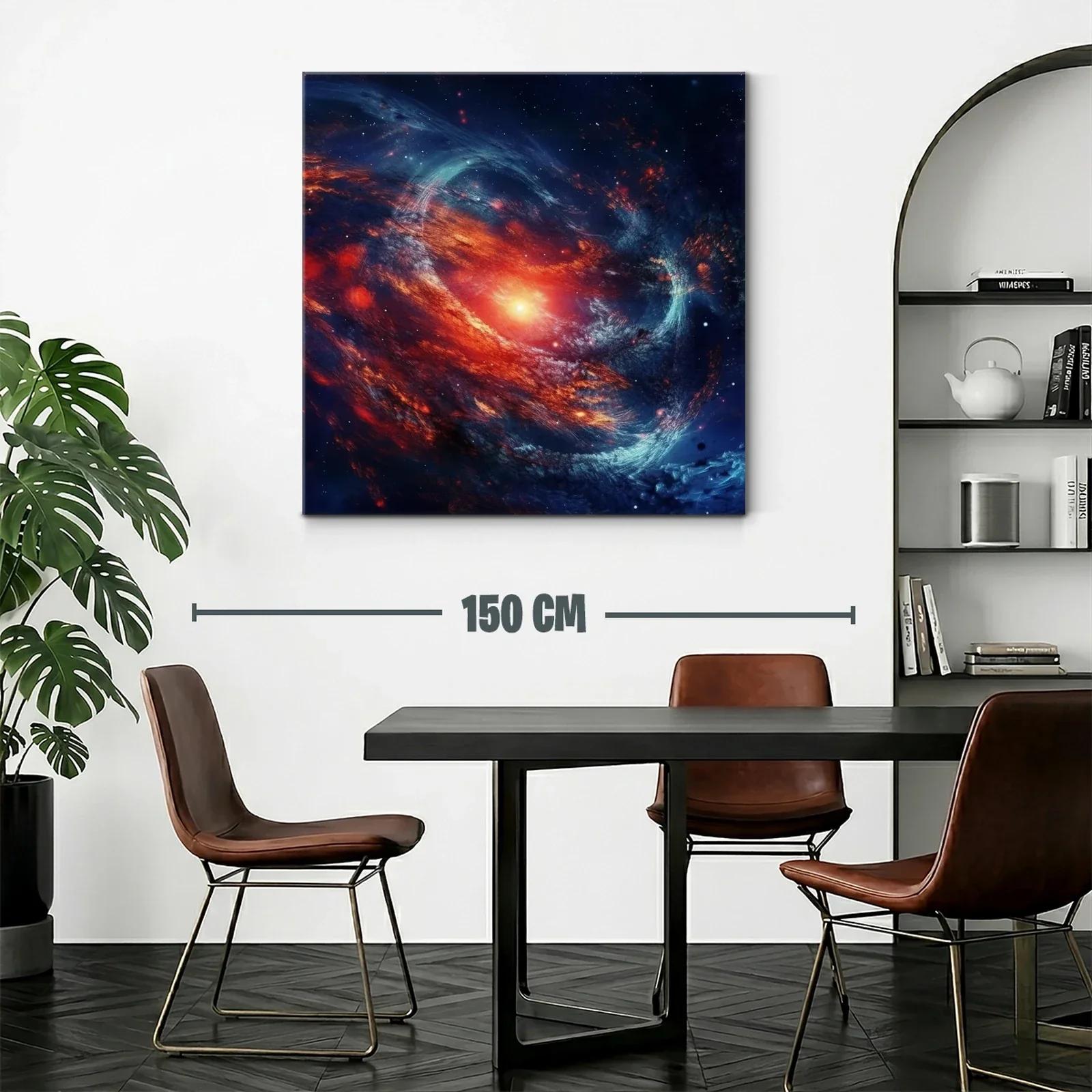 Cuadro artístico de galaxia en vibrantes tonos rojos y azules — miniatura 2
