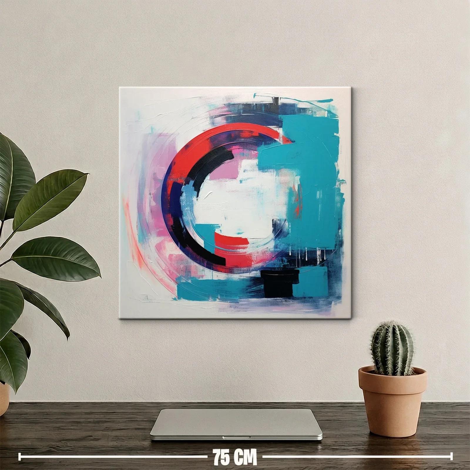 Composición abstracta con formas circulares en tonos vibrantes — miniatura 2