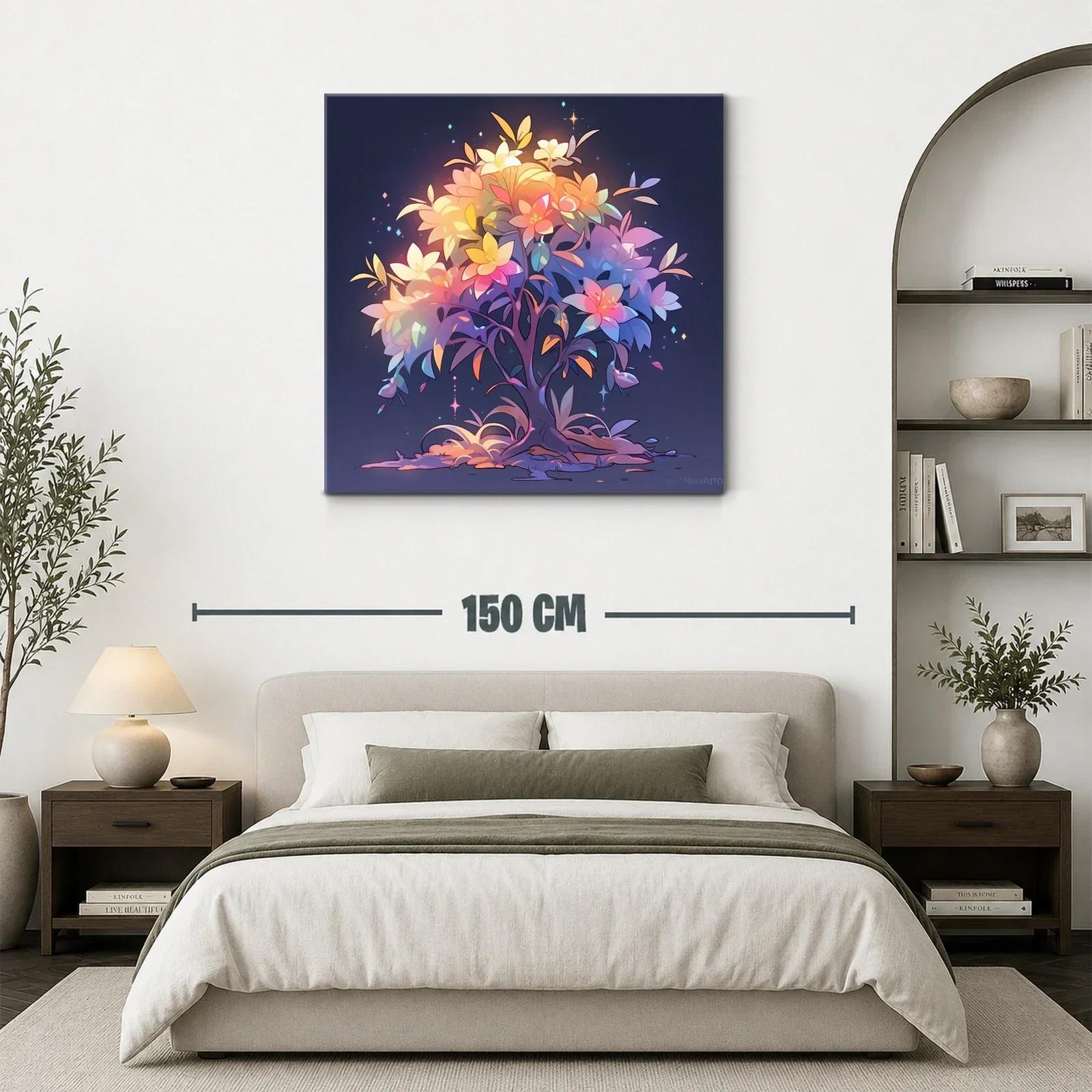 Árbol mágico con flores luminosas y tonos pastel brillantes — miniatura 3