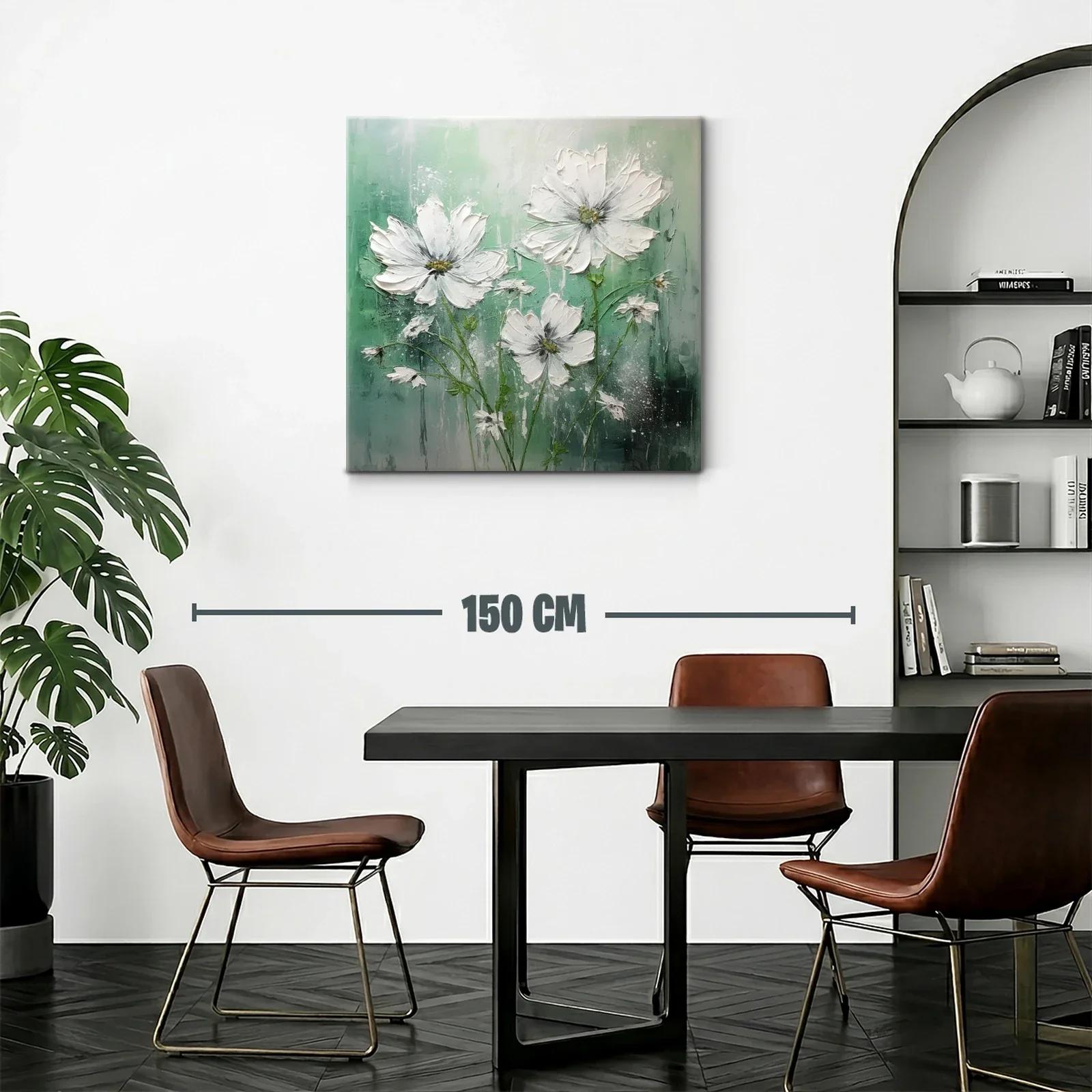 Cuadro floral en tonos verdes y blancos suaves — miniatura 2