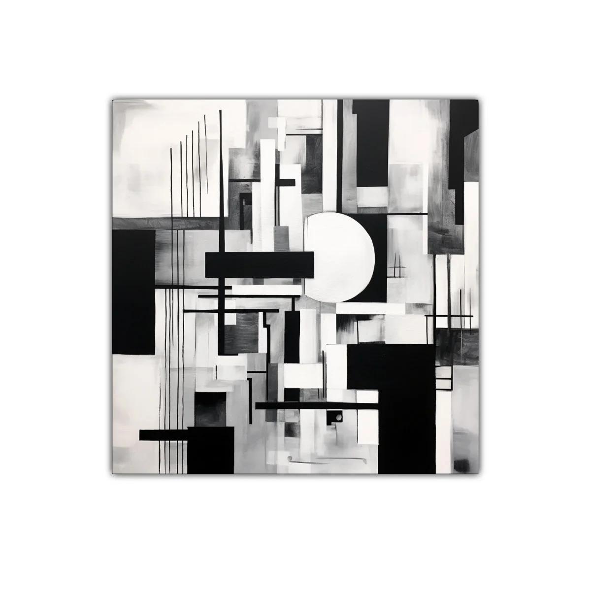 Composición abstracta en blanco y negro geométrica y elegante — imagen principal