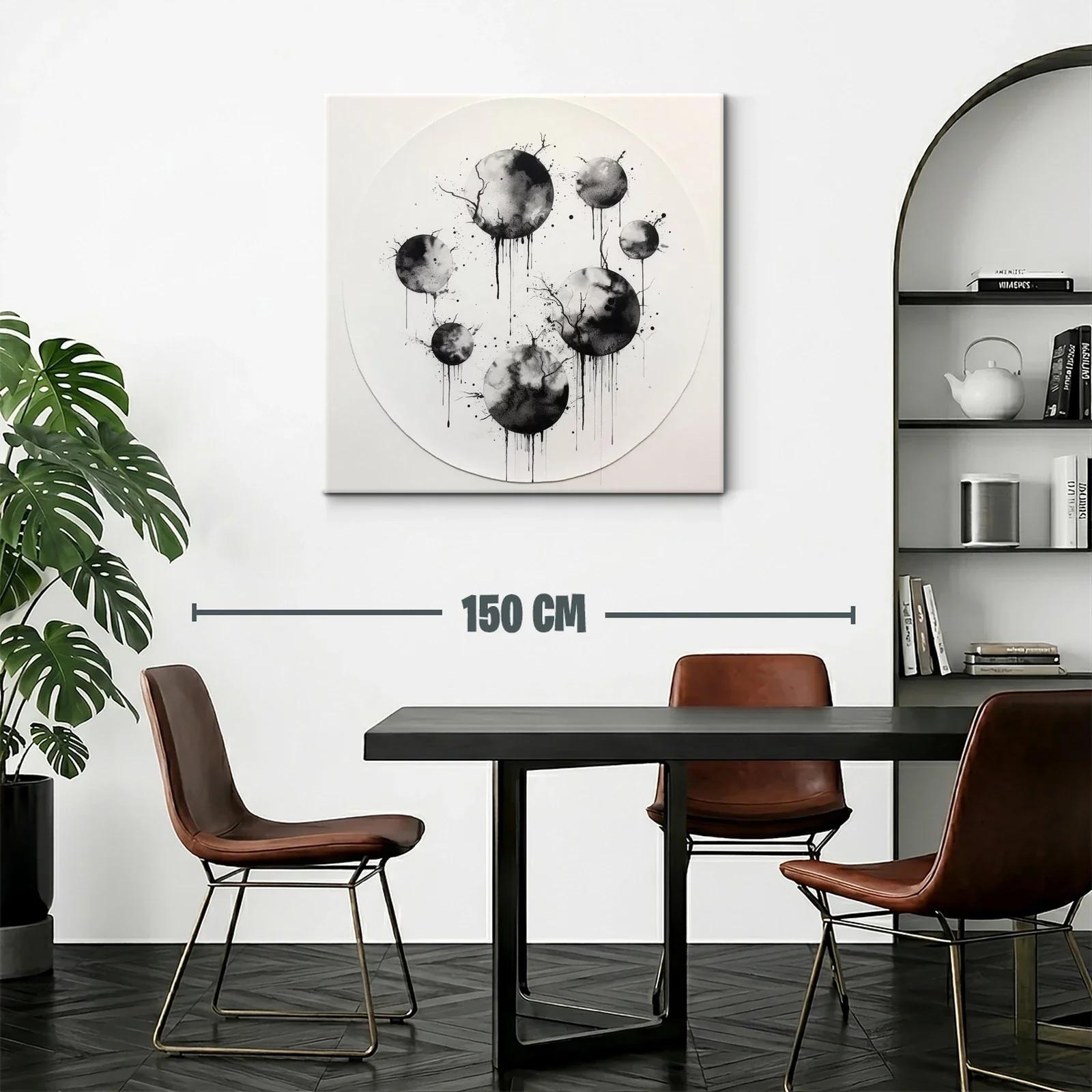 Composición de esferas en negro y gris con efecto acuarela — miniatura 2