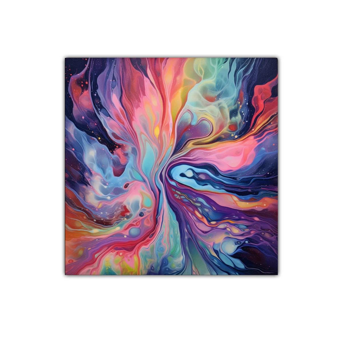 Explosión colorida de formas abstractas en movimiento vibrante