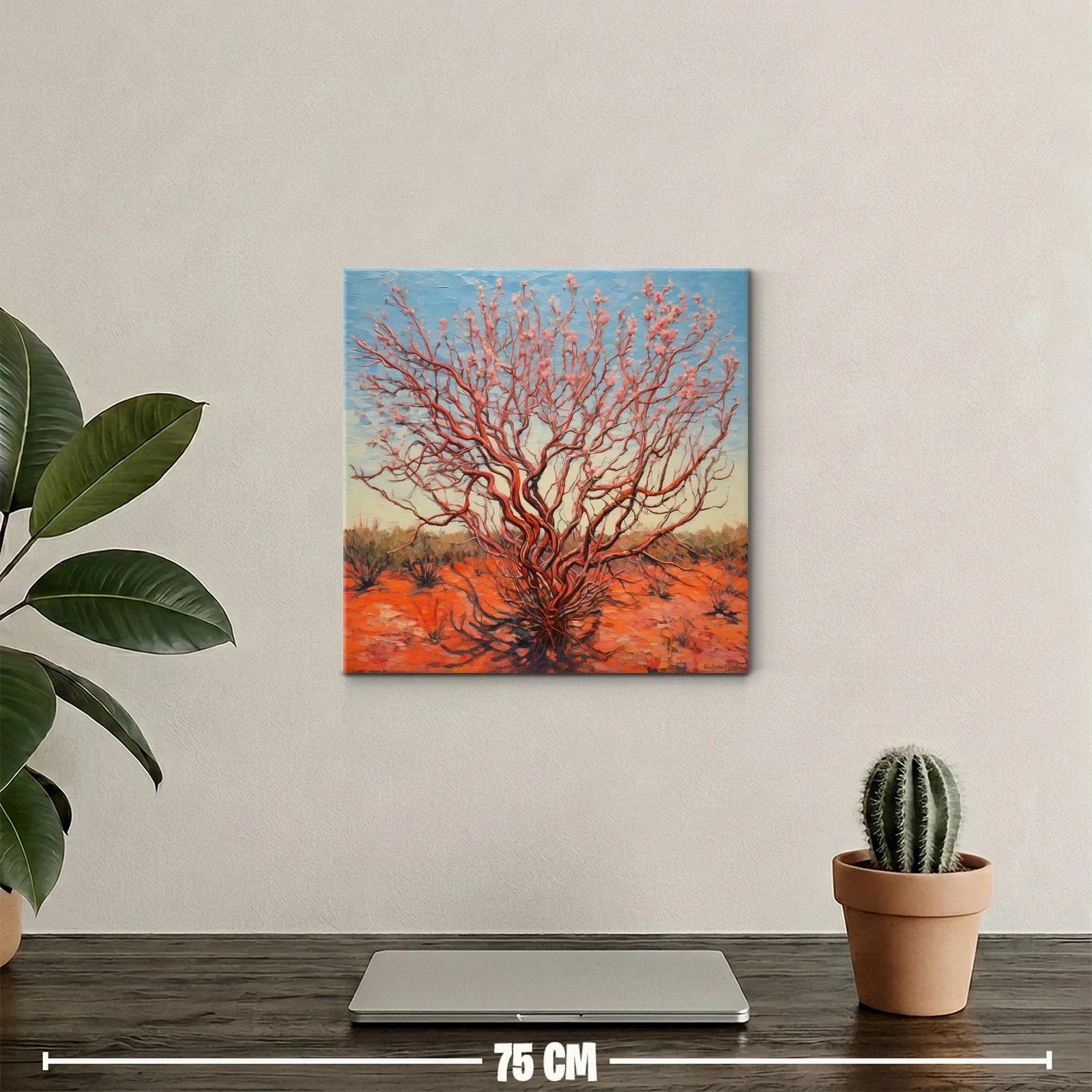Árbol florido en paisaje desértico al atardecer — miniatura 2