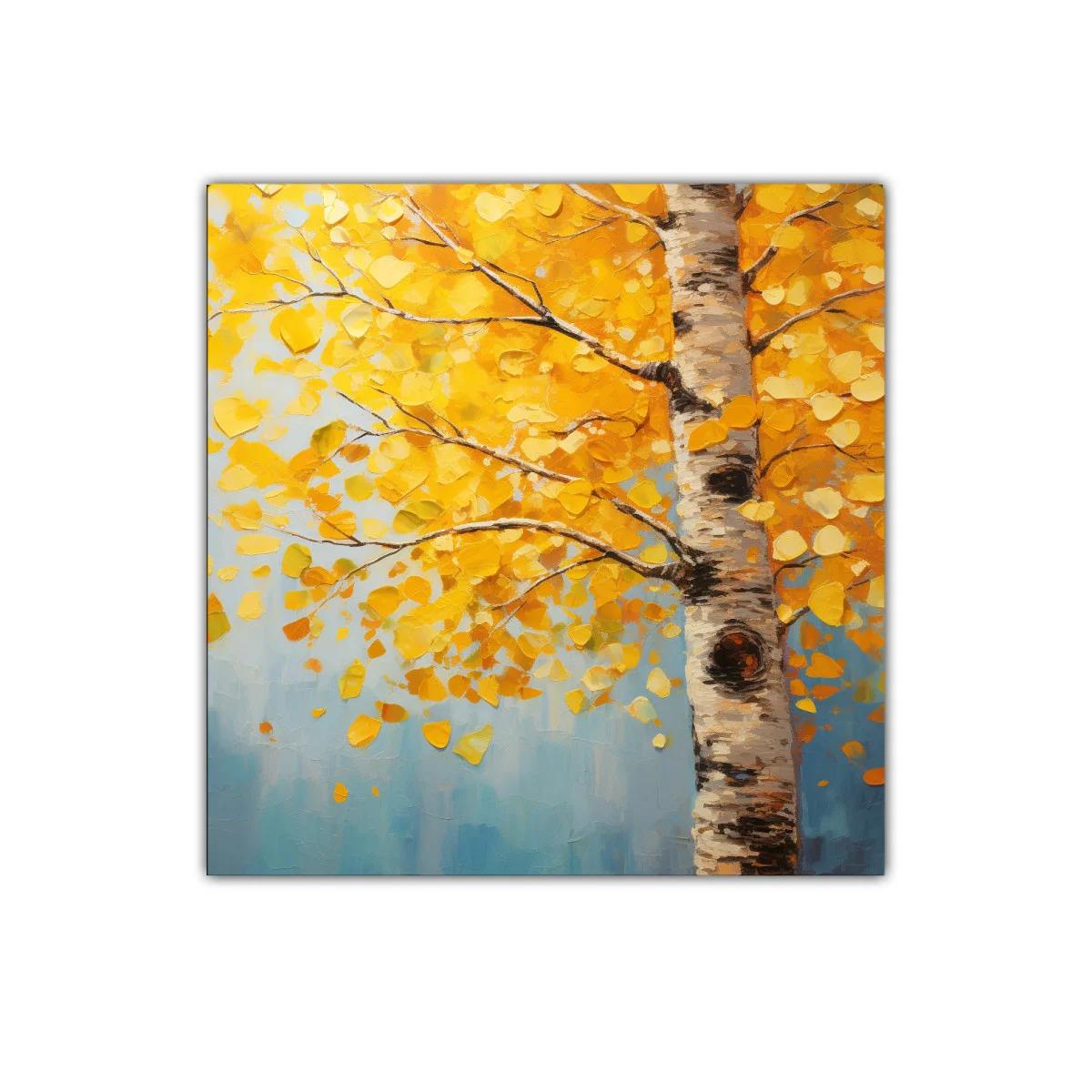 Cuadro árbol con hojas amarillas en otoño vibrante — imagen principal