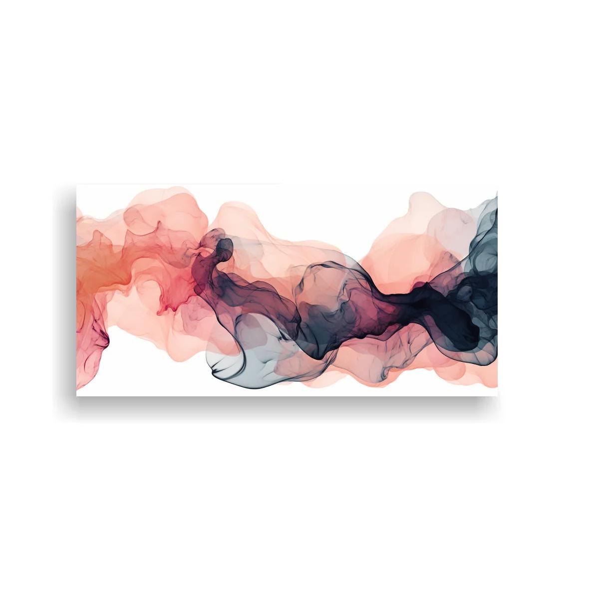 Cuadro ondas de tinta en franja horizontal