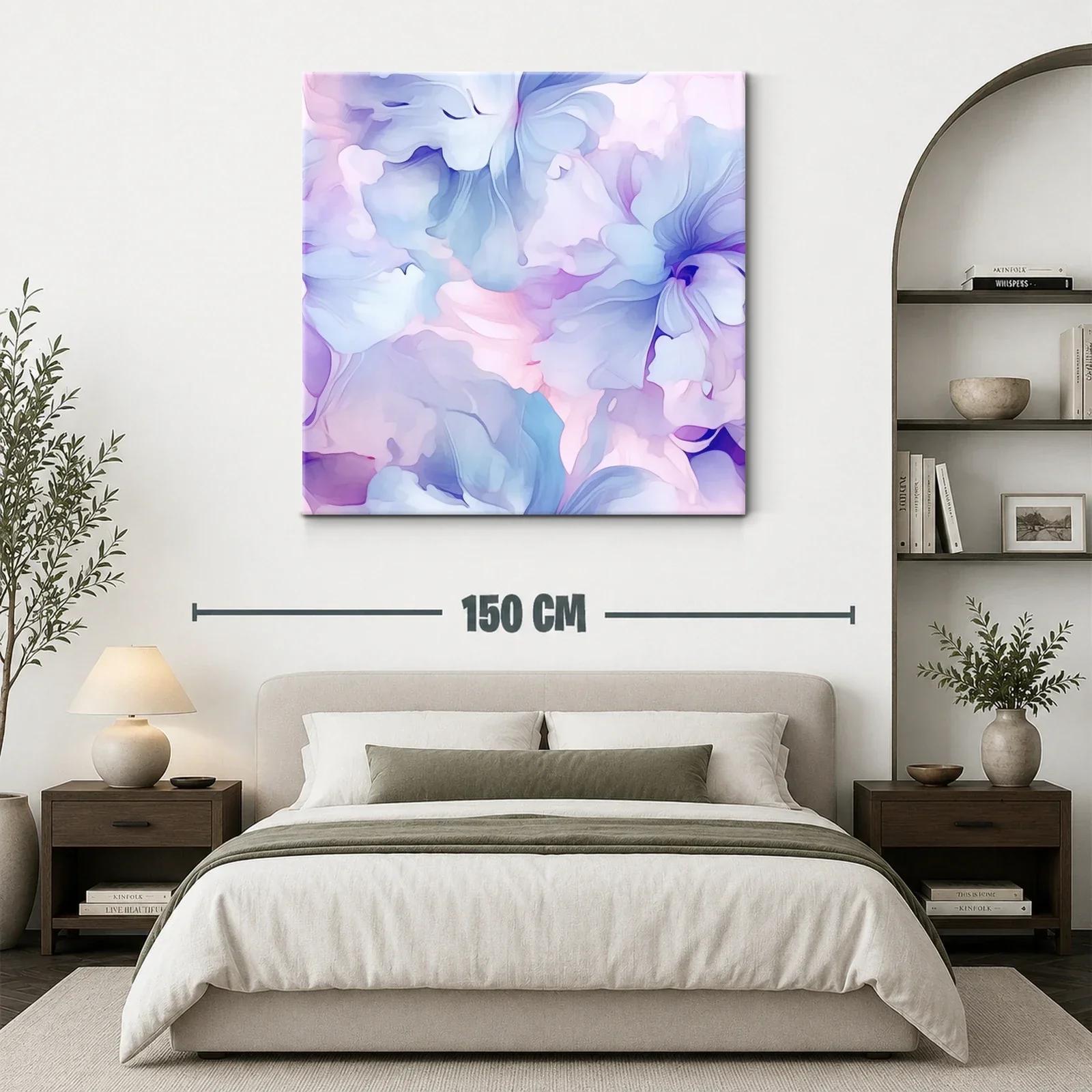 Cuadro floral abstracto en tonos pastel suaves — miniatura 3