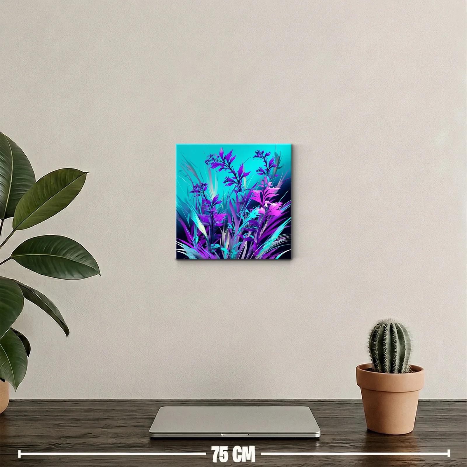 Cuadro con Flores Vibrantes en Tonos Morados y Azules — miniatura 2