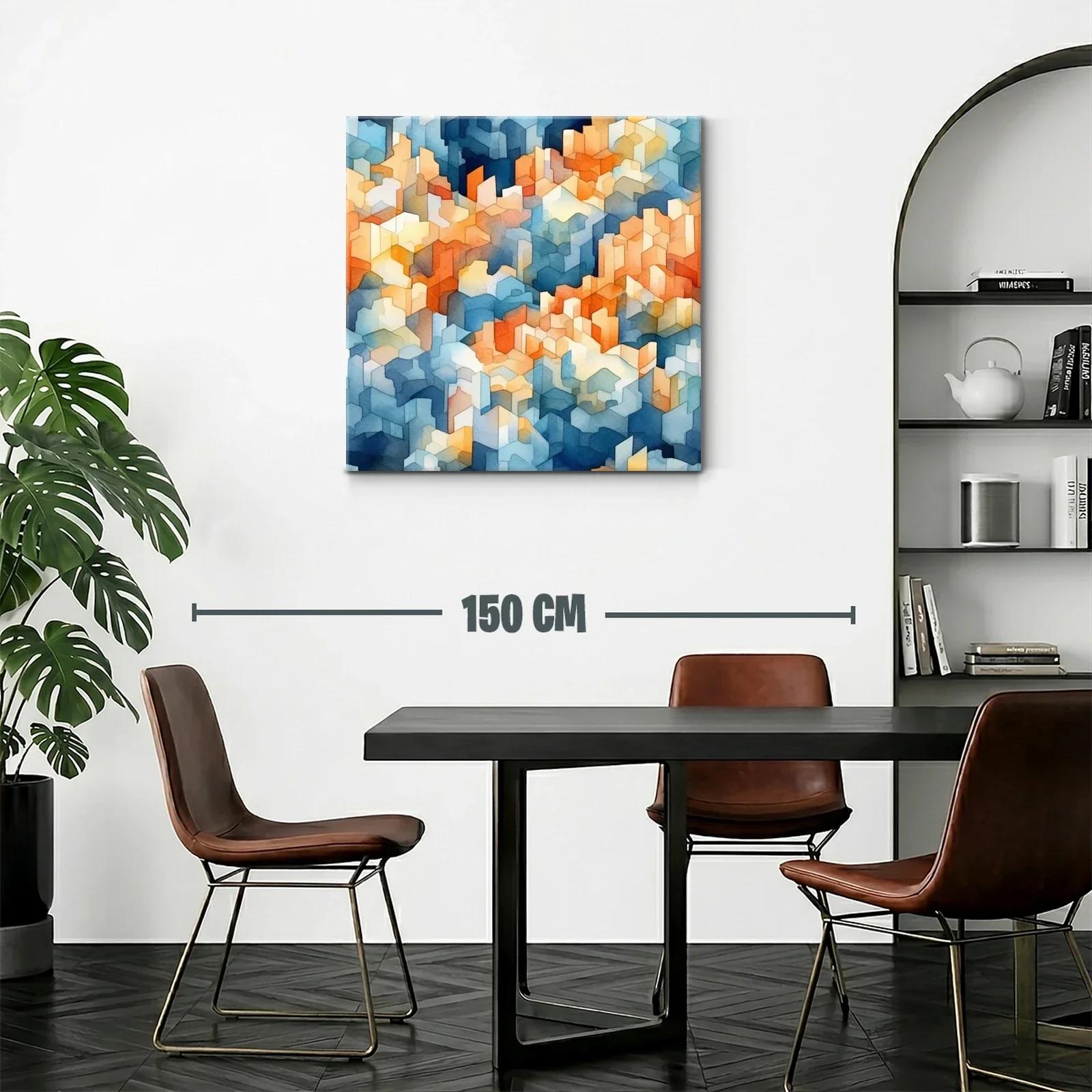 Diseño urbano abstracto en tonos azules y cálidos — miniatura 2