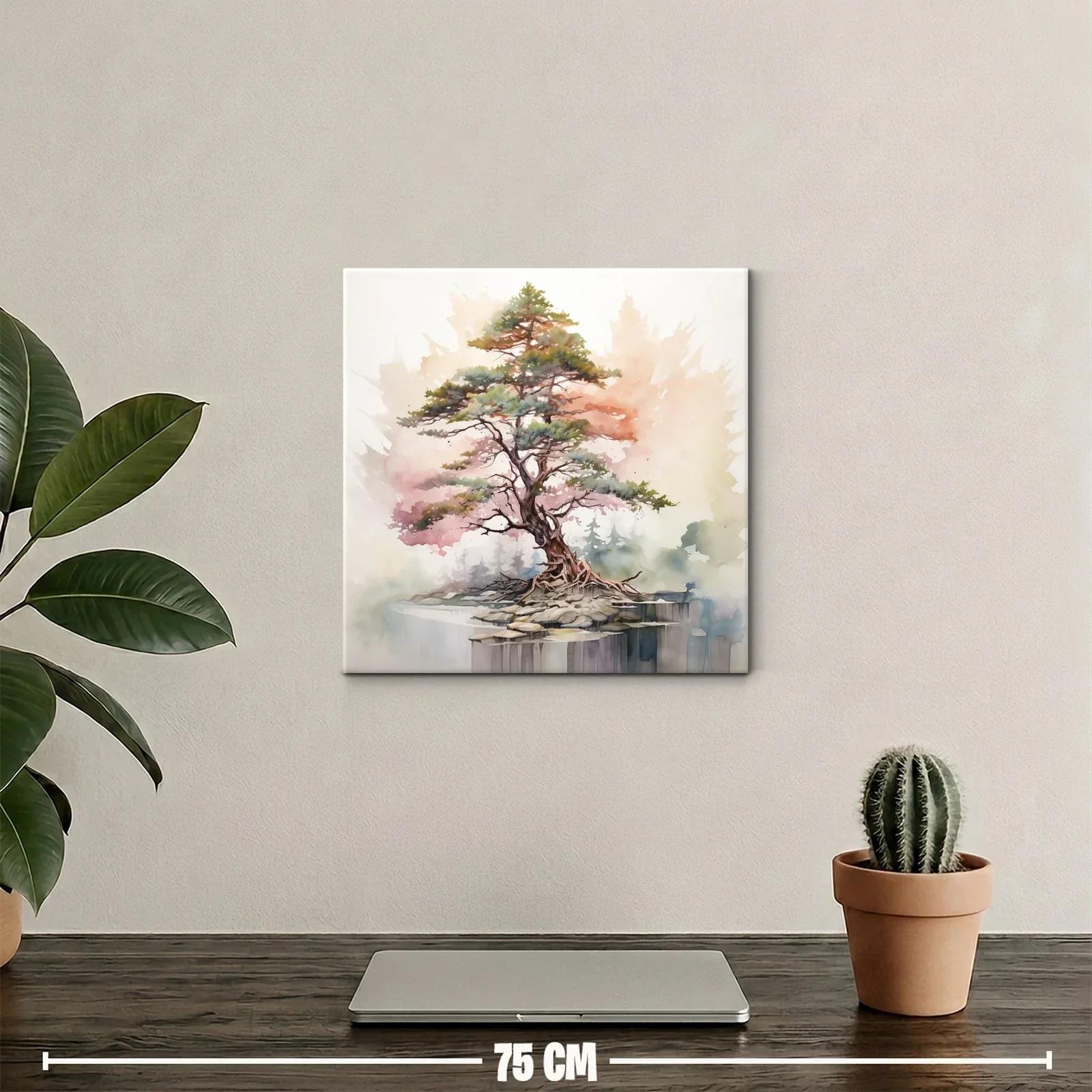 Árbol sobre roca con tonos suaves y delicados — miniatura 2