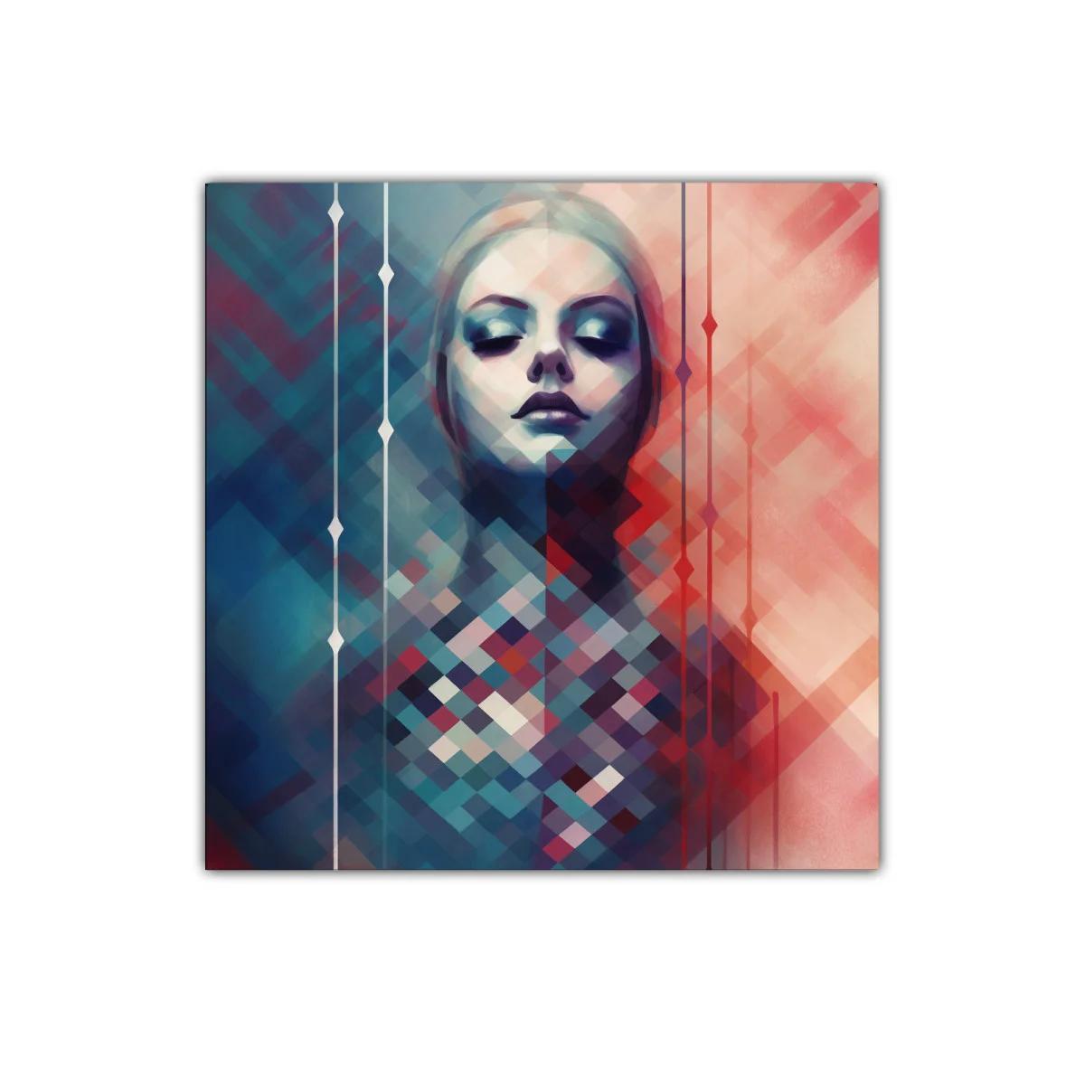 Retrato abstracto de mujer con tonos fríos y cálidos — imagen principal
