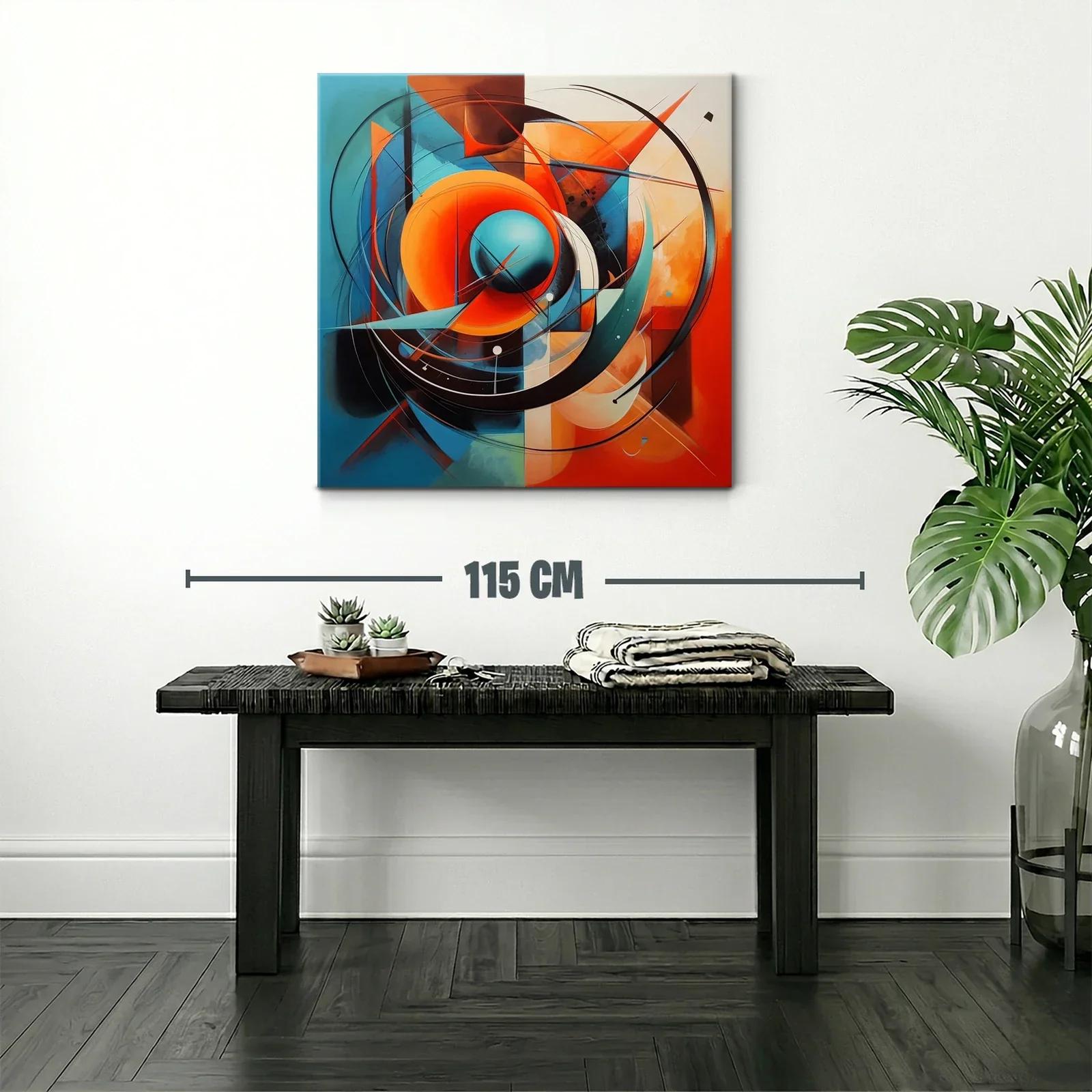 Composición abstracta con círculos y tonos cálidos y fríos — miniatura 2