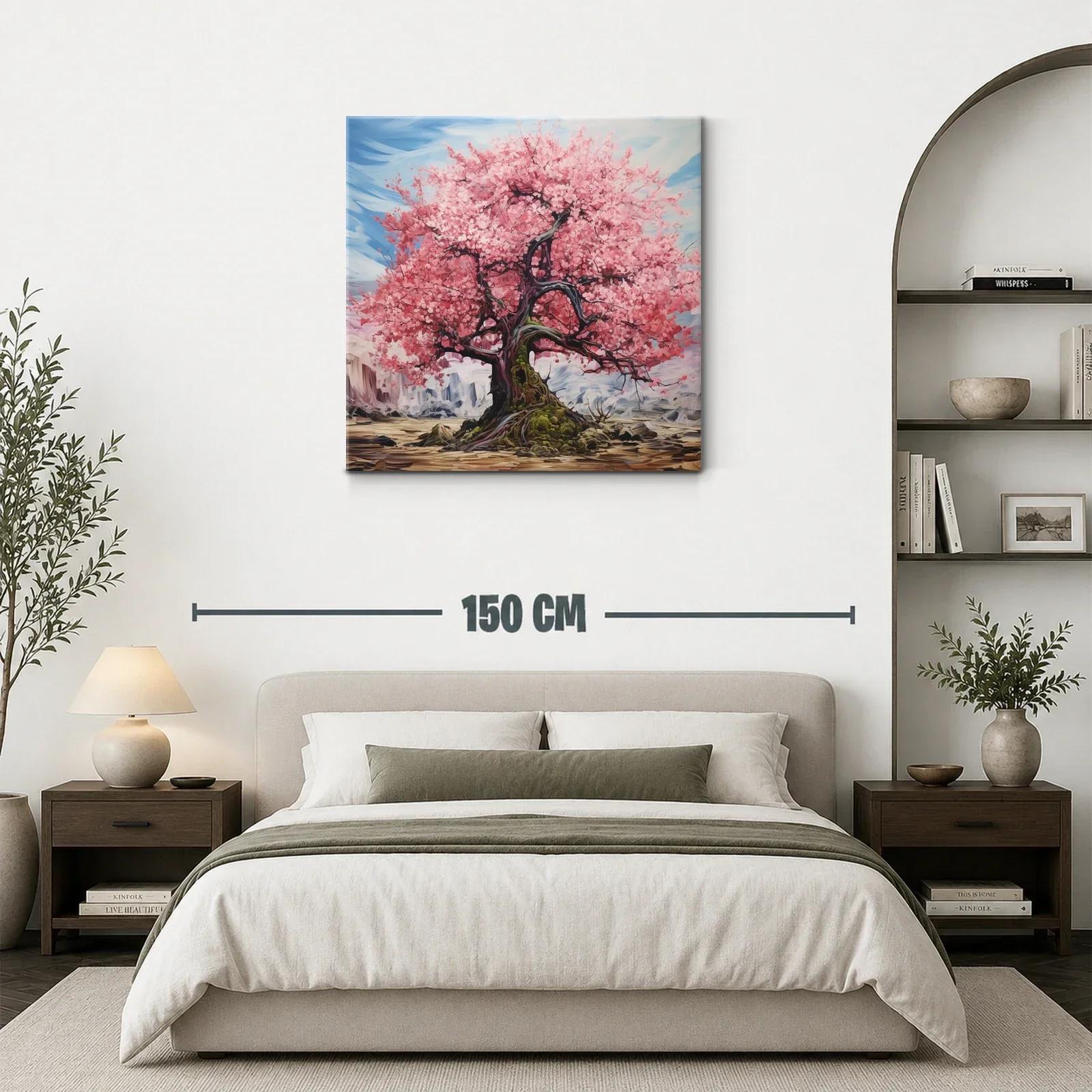 Árbol de Cerezo en Flor sobre Paisaje Montañoso — miniatura 3