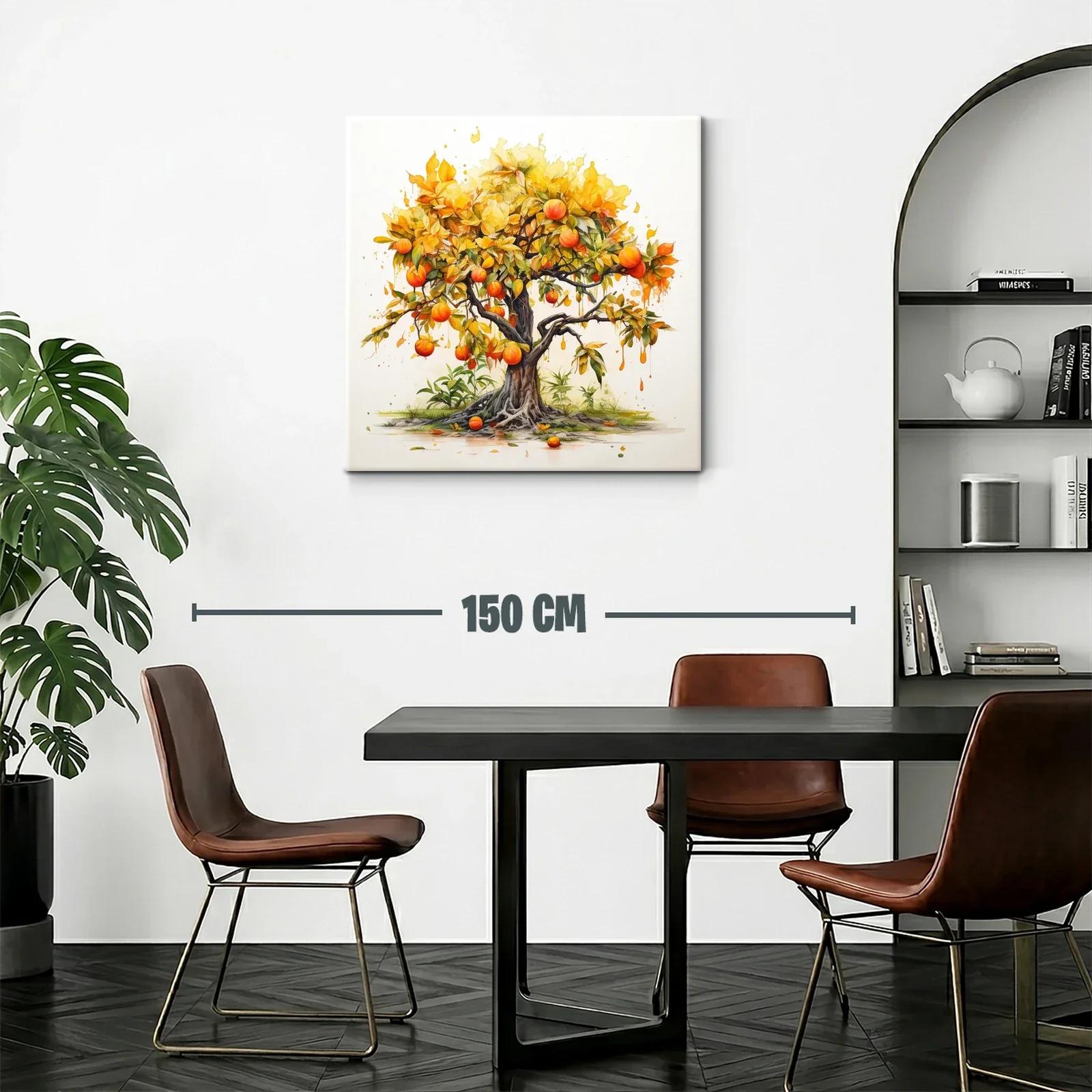 Árbol frutal vibrante con tonos cálidos y detalle artístico — miniatura 2