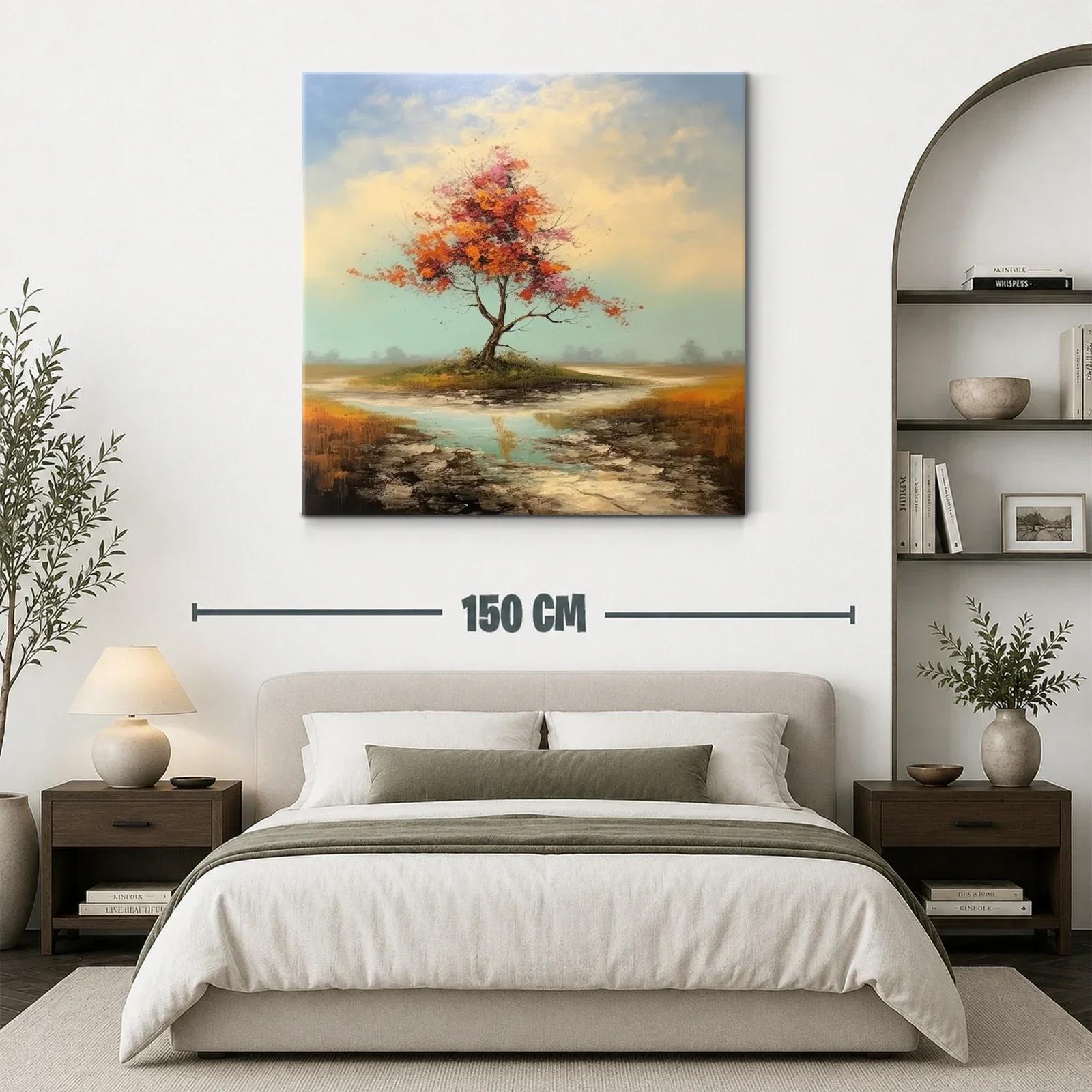 Árbol solitario con tonos otoñales y reflejos de agua — miniatura 3