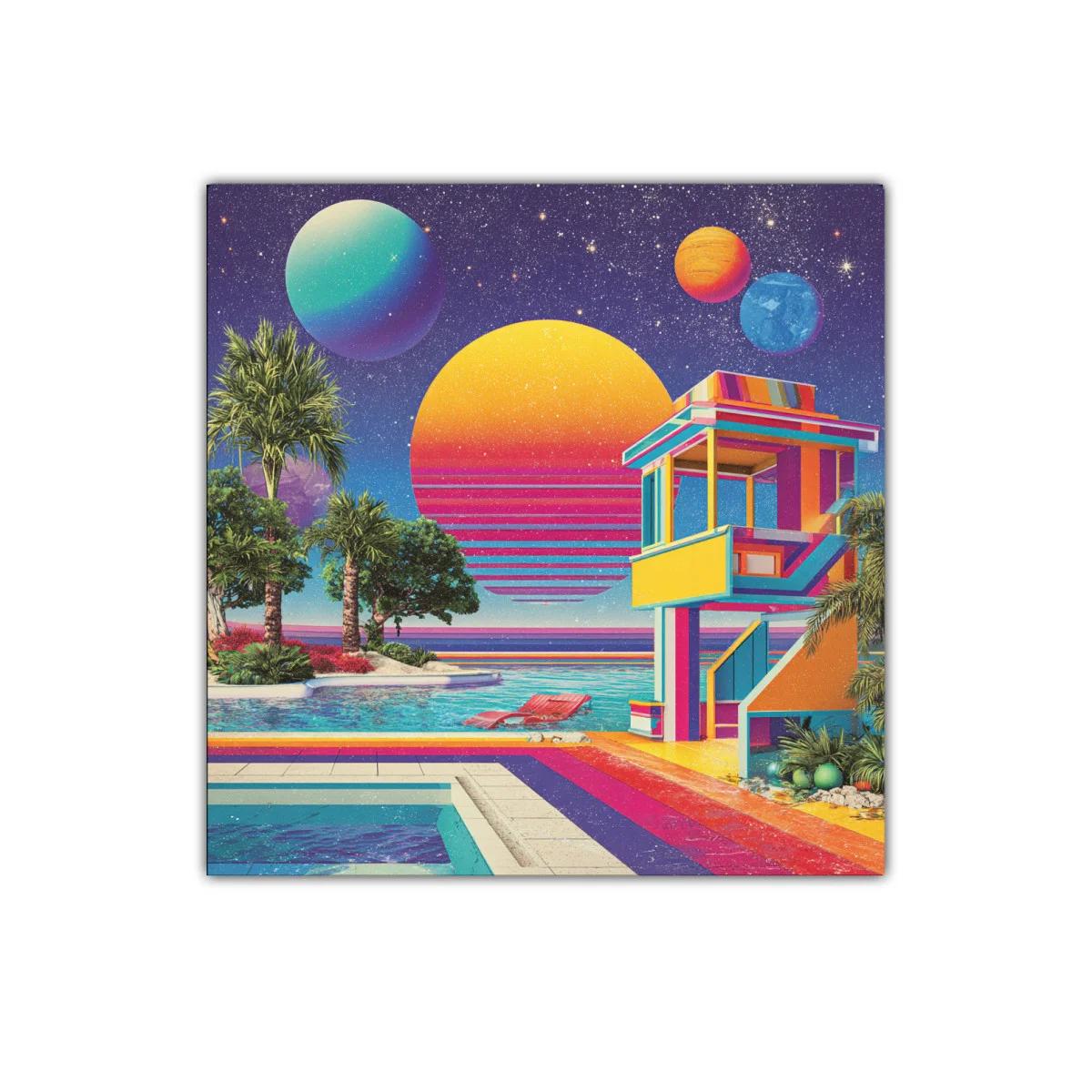 Paraíso futurista con tonos vibrantes y atmósfera onírica — imagen principal