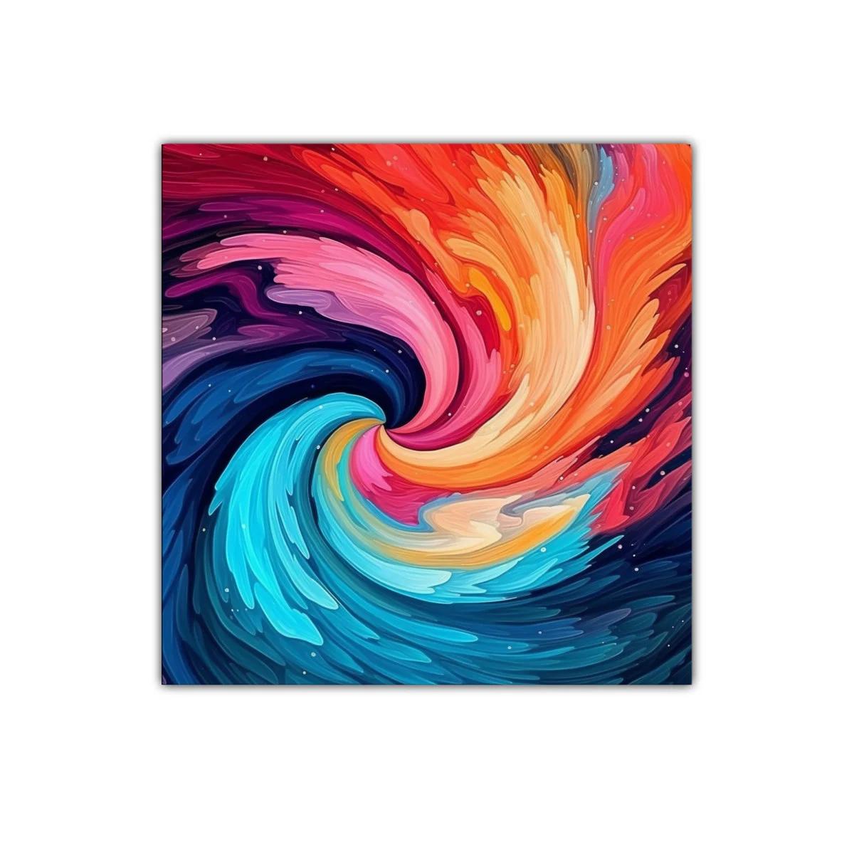 Cuadro vibrante con remolino de colores intensos y dinámicos