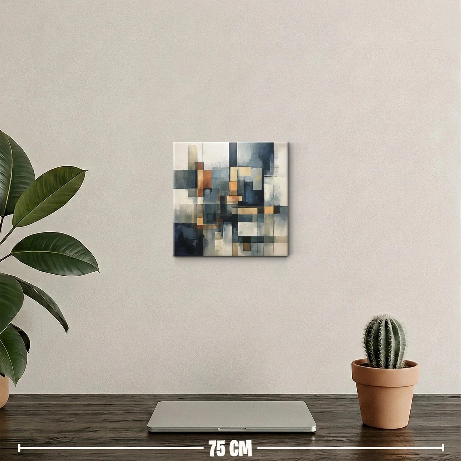 Composición abstracta en tonos azules y cálidos — miniatura 2