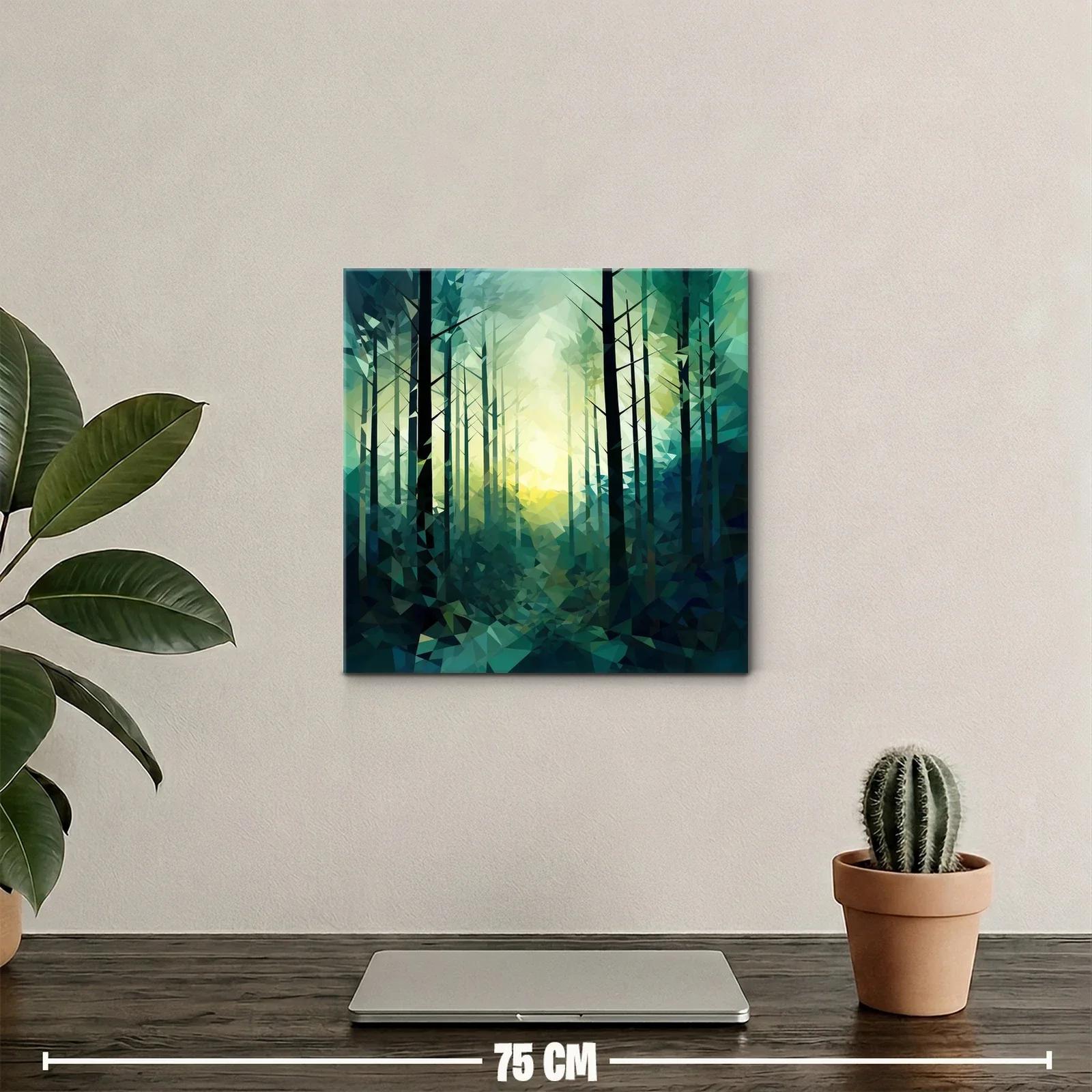 Bosque abstracto con tonos verdes y luz central — miniatura 2