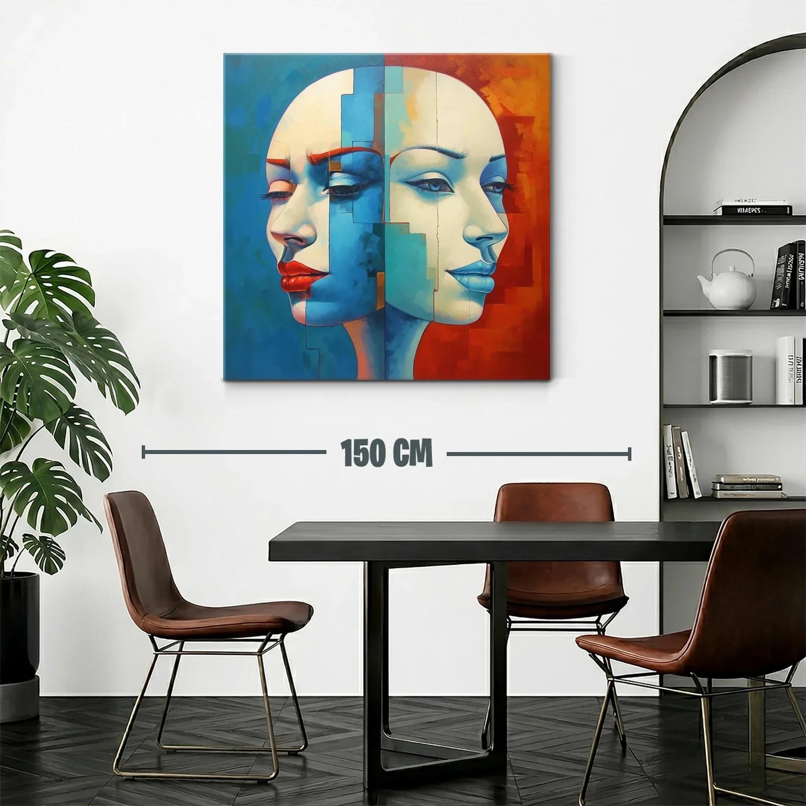 Retrato dual con contraste cálido y frío en tonos intensos — miniatura 2