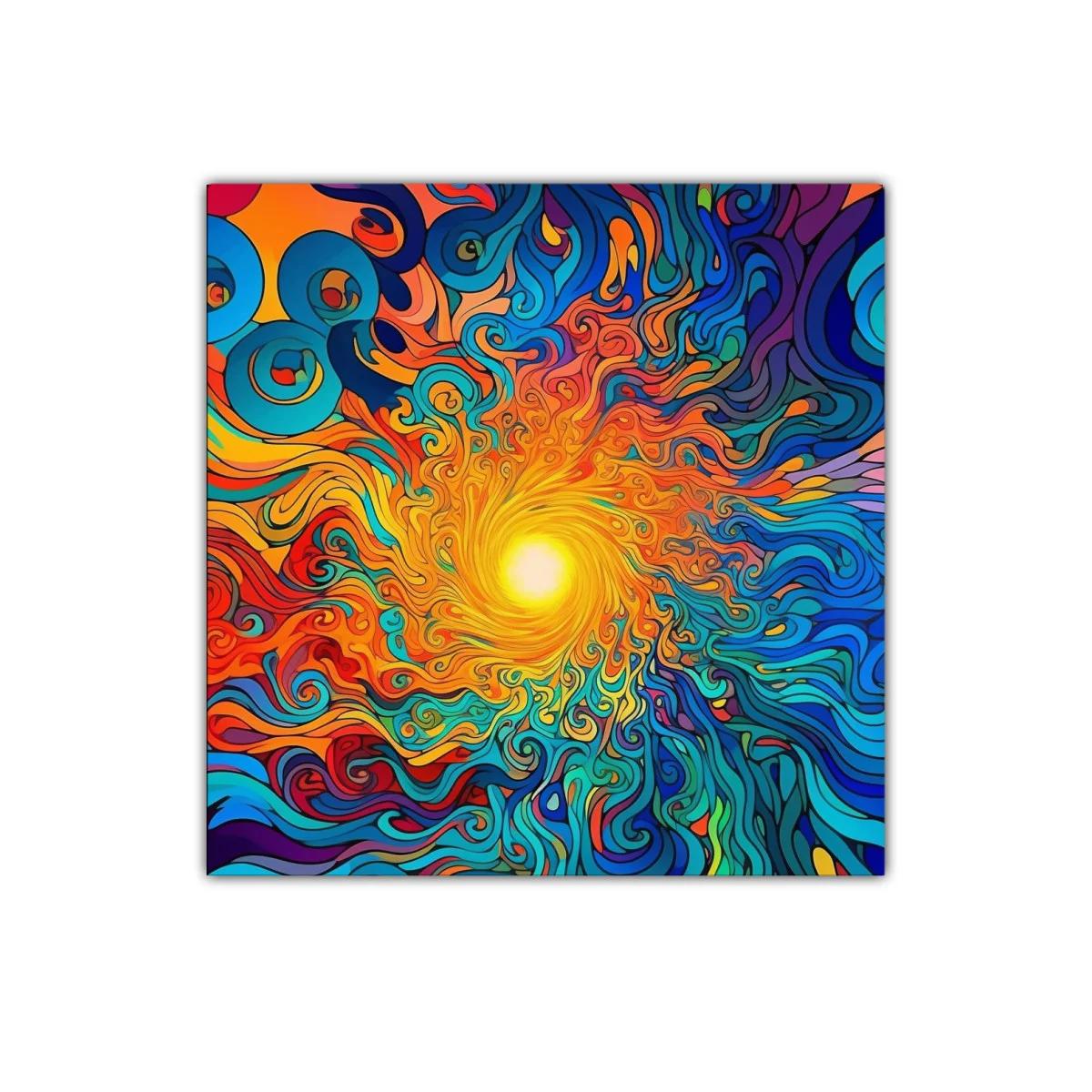 Explosión de colores vibrantes en espiral dinámica