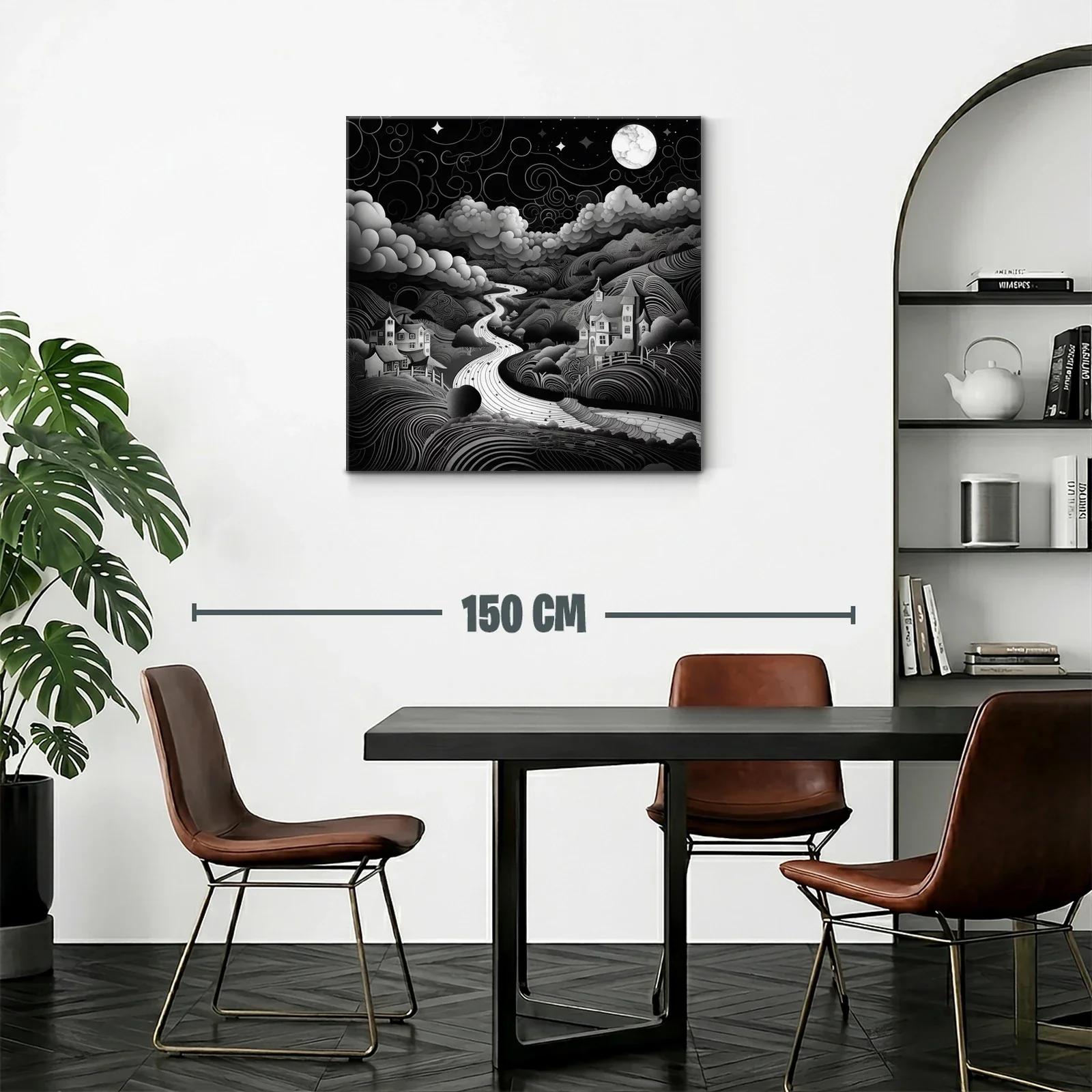 Paisaje nocturno onírico con río bajo la luna llena — miniatura 2