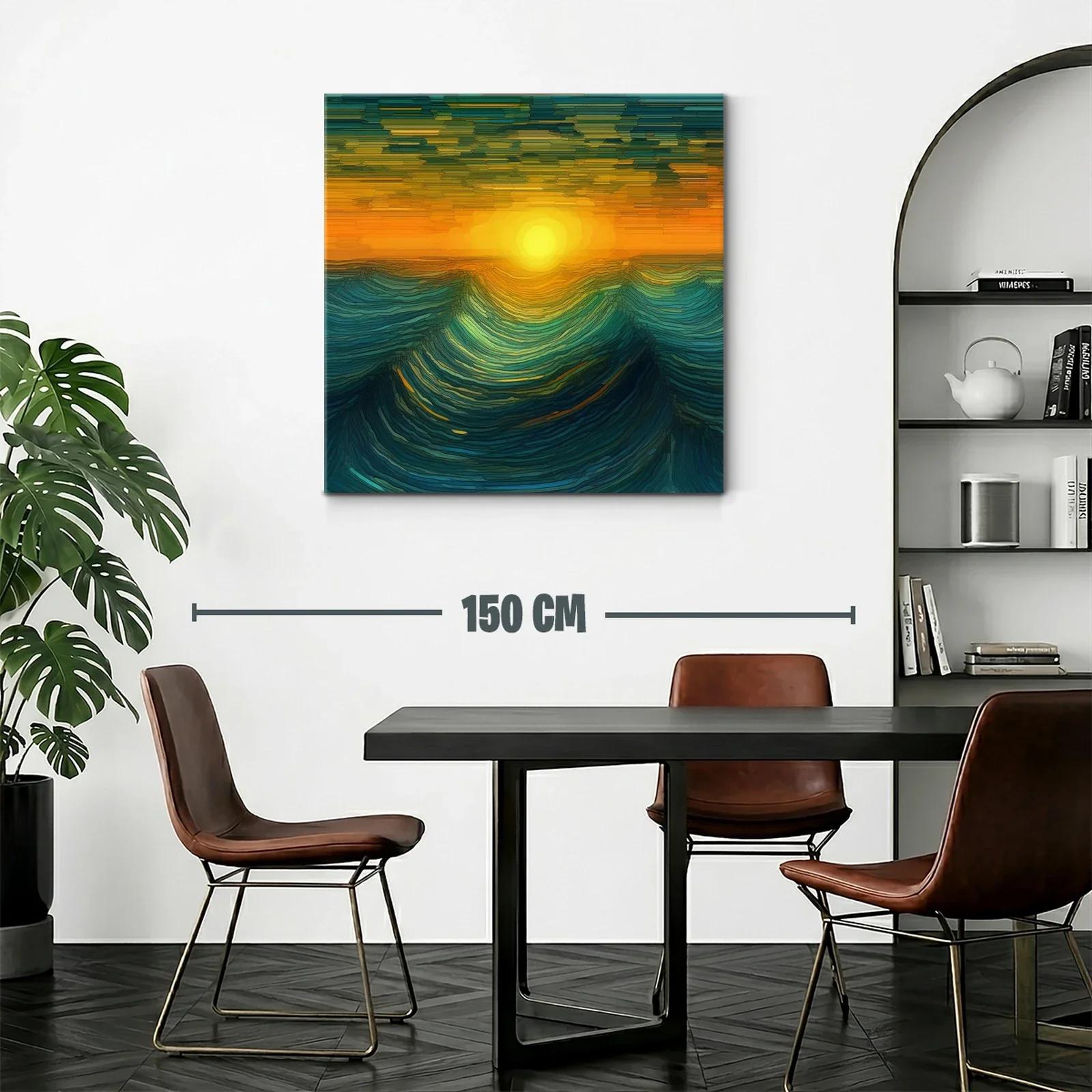 Inspirador atardecer con ondas marinas en tonos cálidos — miniatura 2