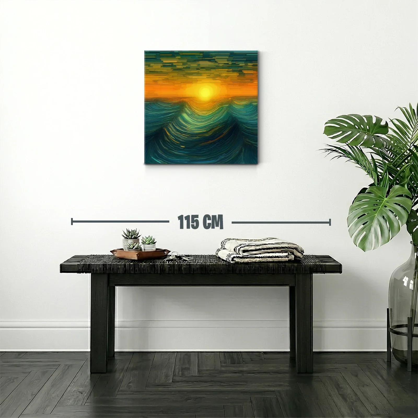 Inspirador atardecer con ondas marinas en tonos cálidos — miniatura 2
