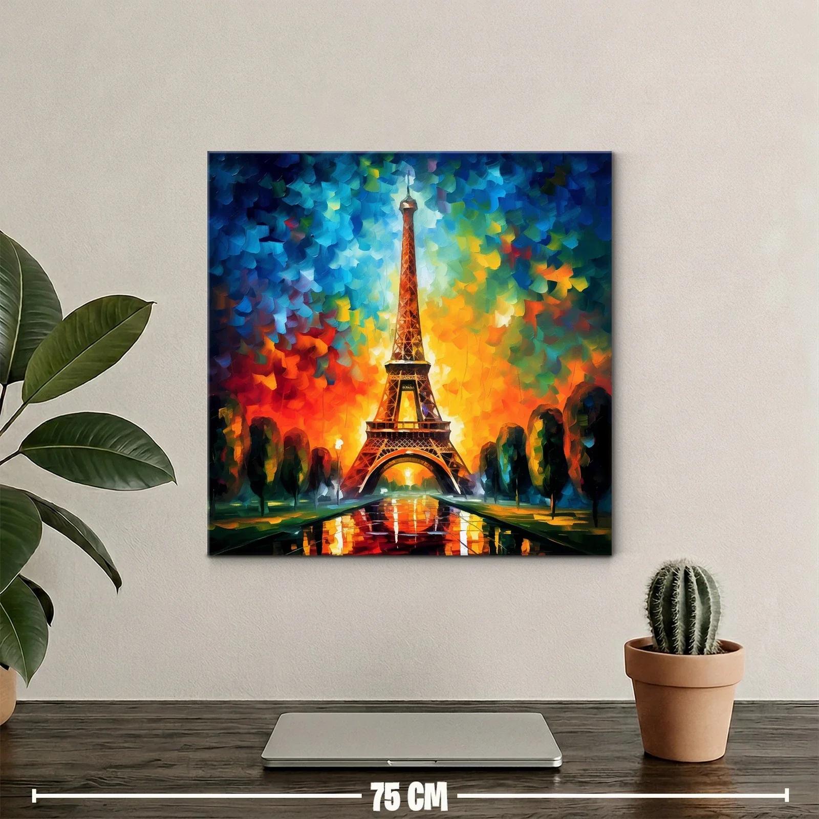 Eiffel en atardecer vibrante con reflejos llamativos — miniatura 2