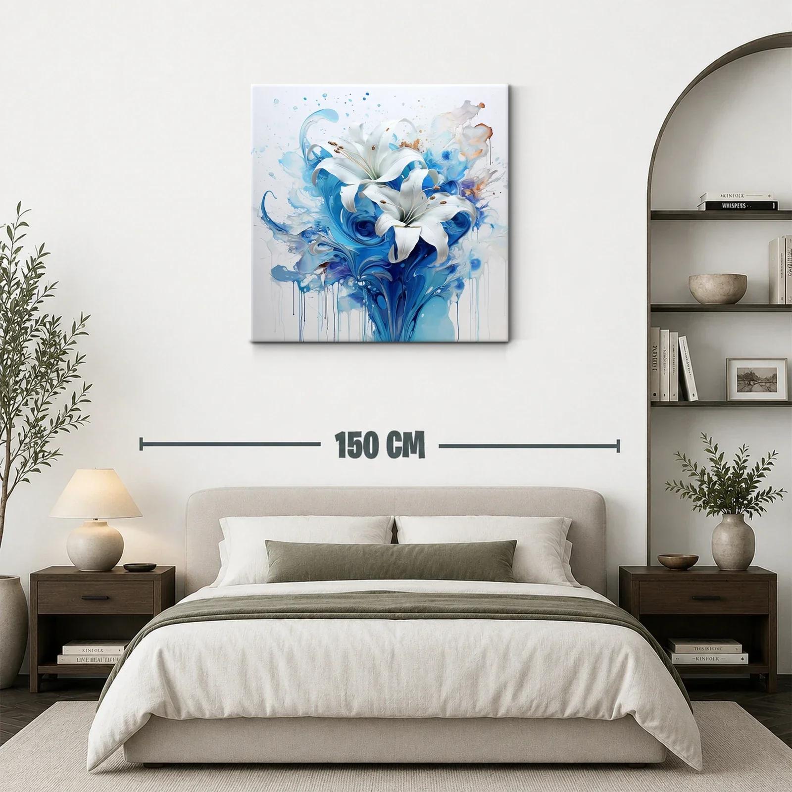 Elegancia floral en tonos azules y blanco puro — miniatura 3