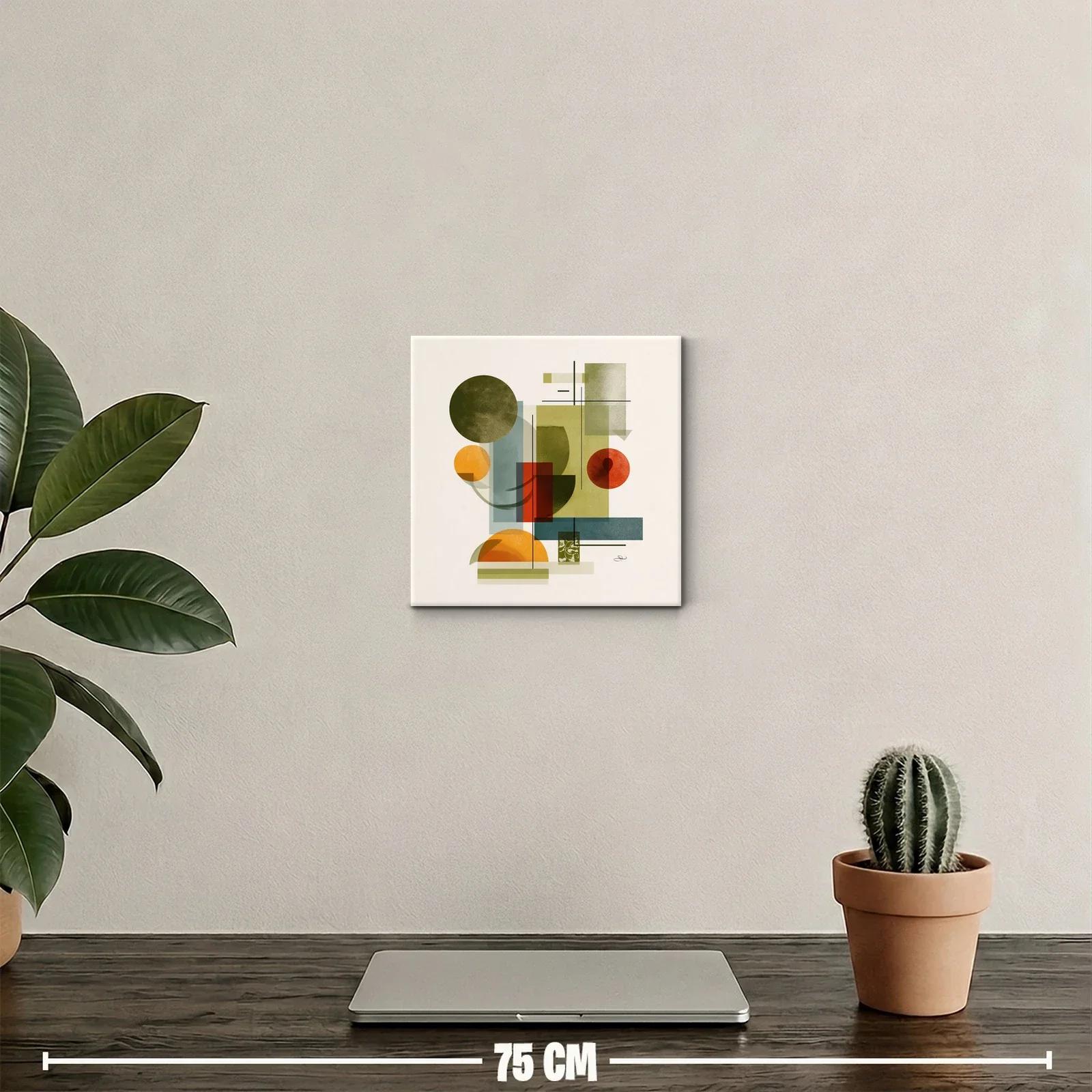 Composición abstracta con formas geométricas en tonos tierra — miniatura 2
