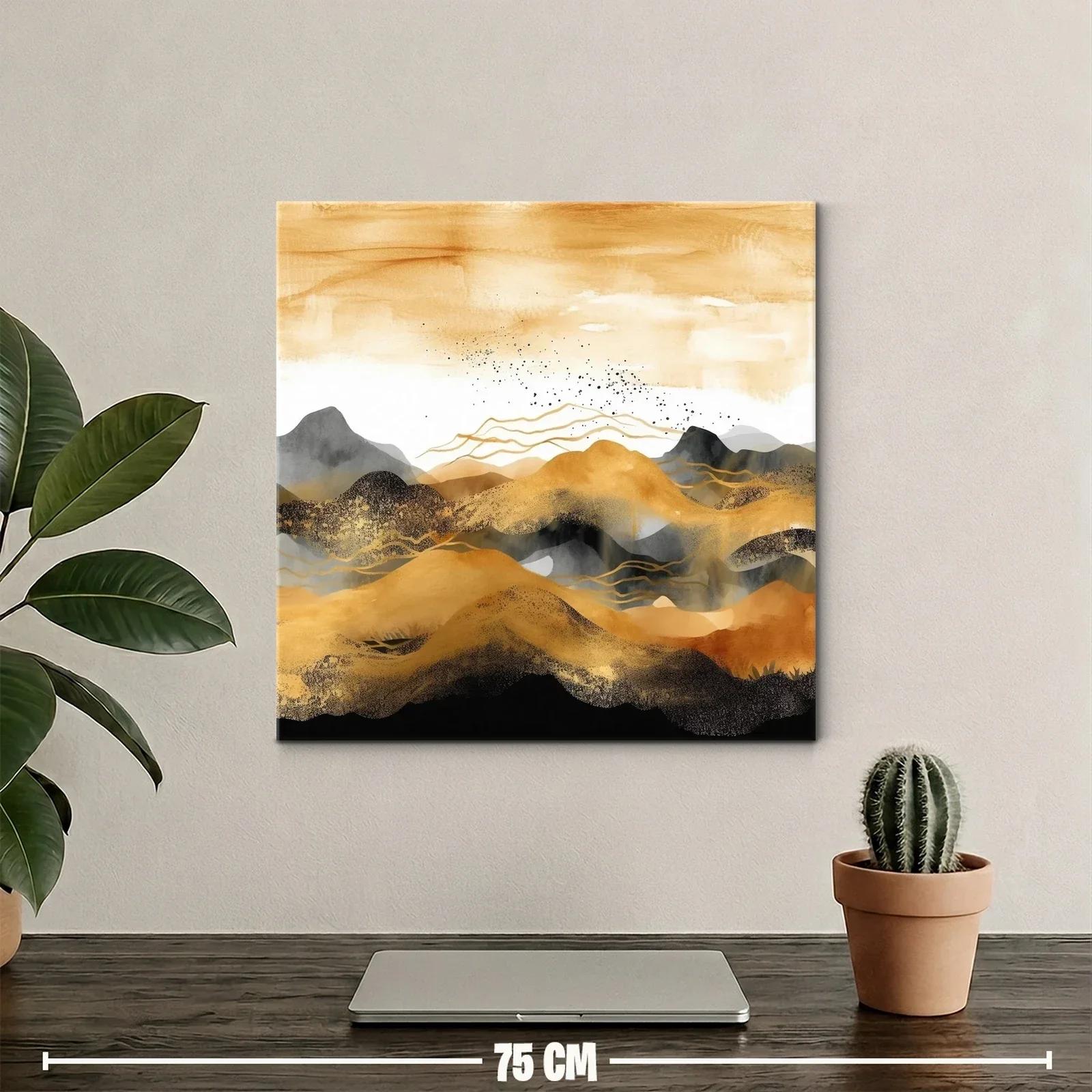 Paisaje abstracto en tonos tierra y negros cálidos — miniatura 2