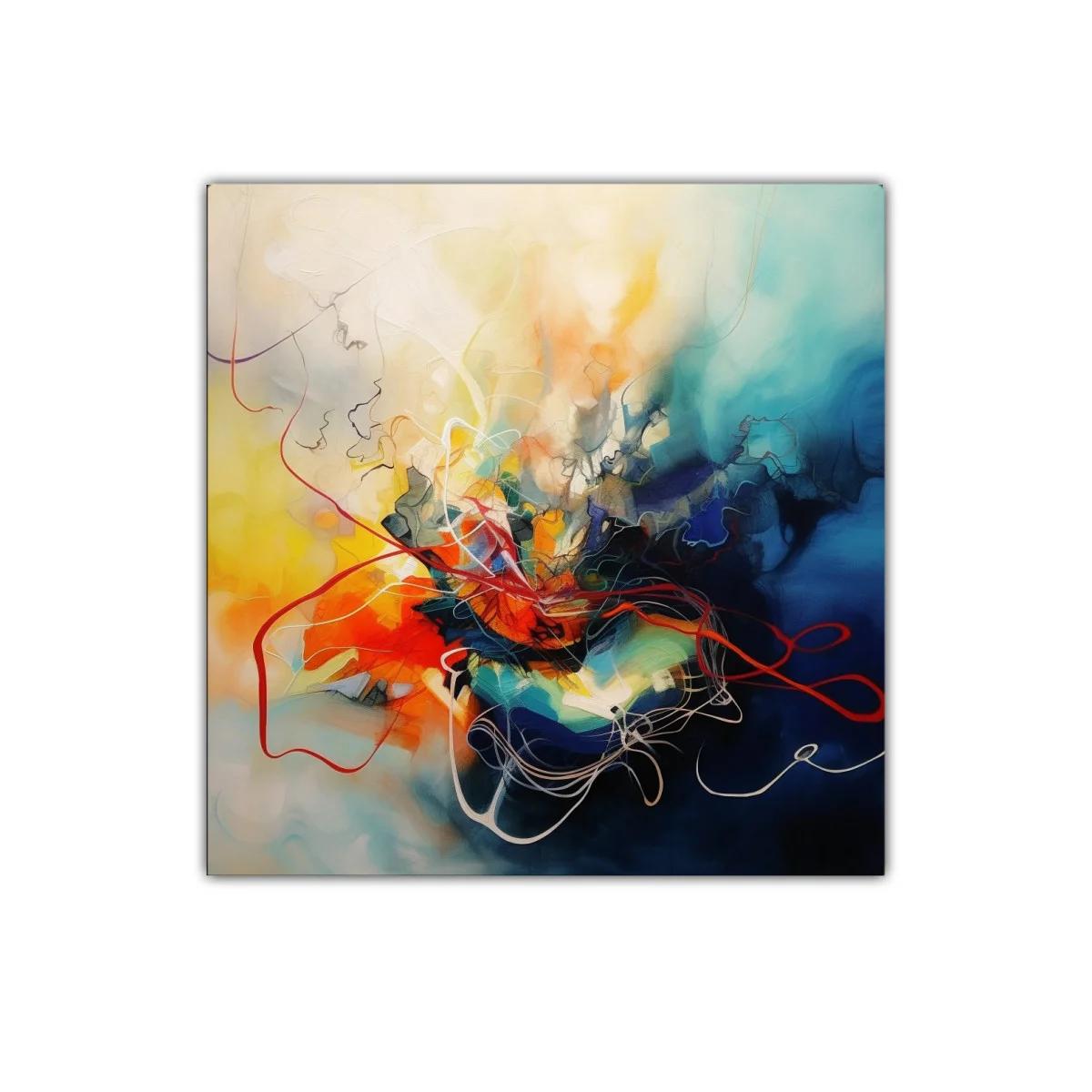 Explosión de color y energía dinámica en composición abstracta
