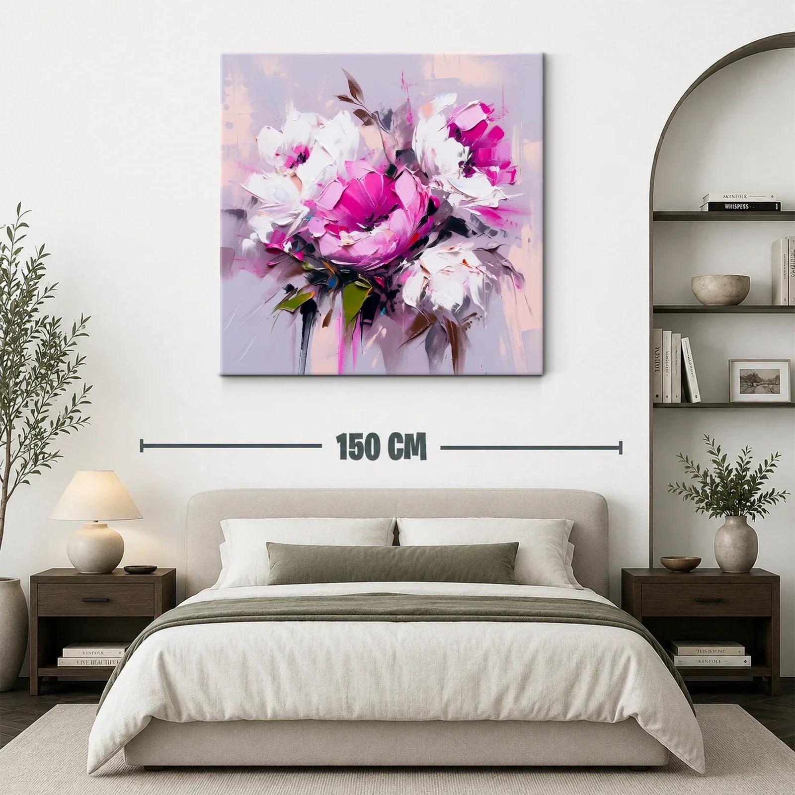 Flores vibrantes en tonos rosa y blanco con fondo suave — miniatura 3