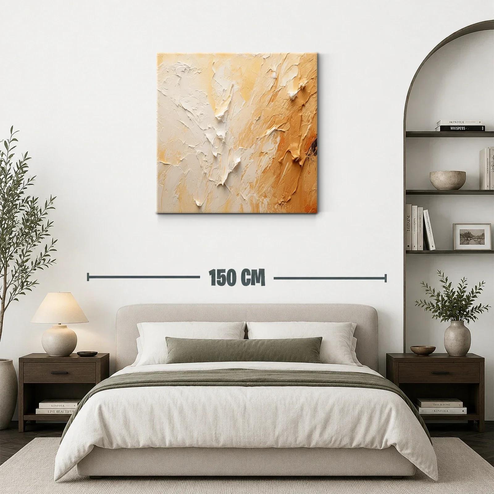 Cuadro abstracto en tonos cálidos para ambiente acogedor — miniatura 3