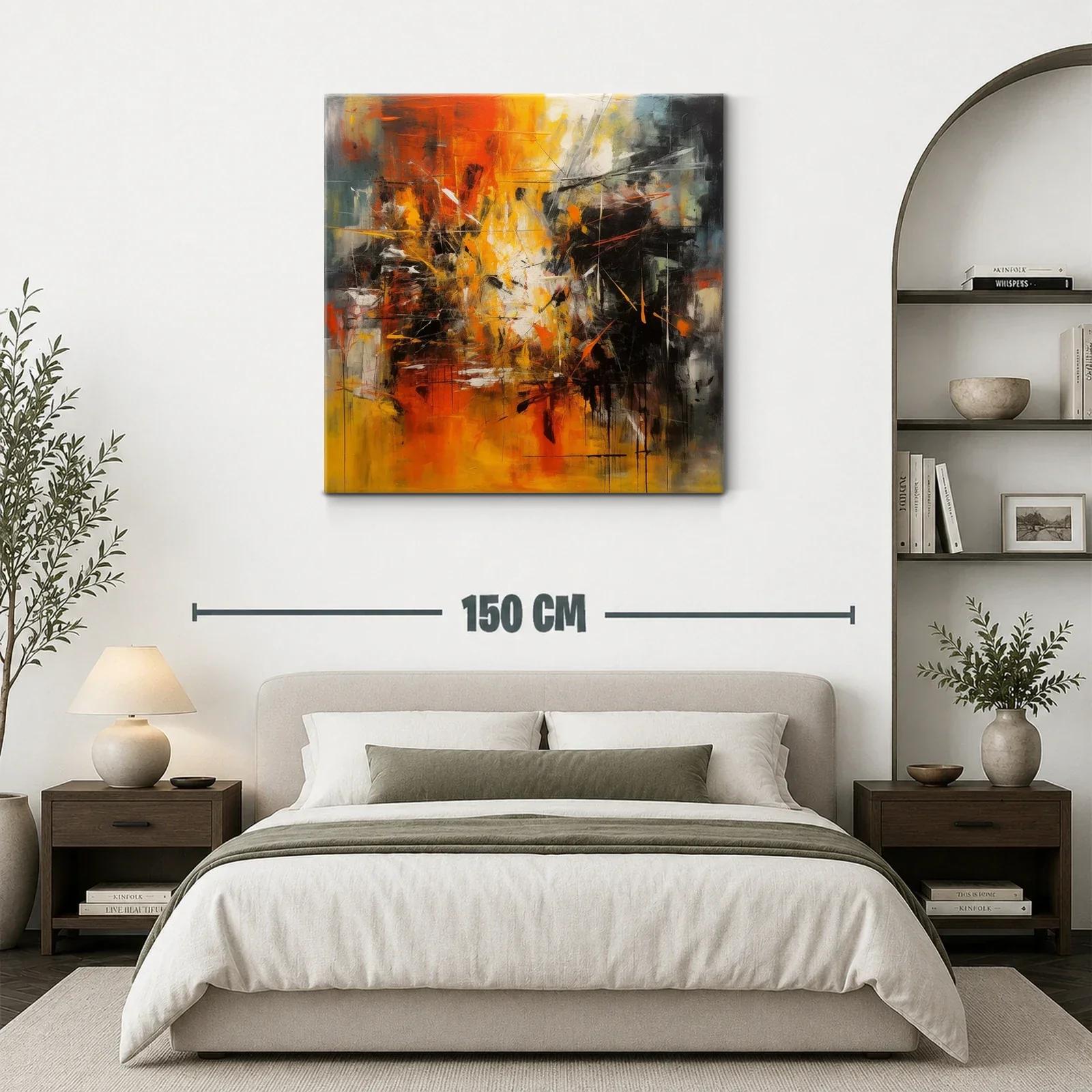 Cuadro abstracto con vibrante explosión de tonos cálidos — miniatura 3