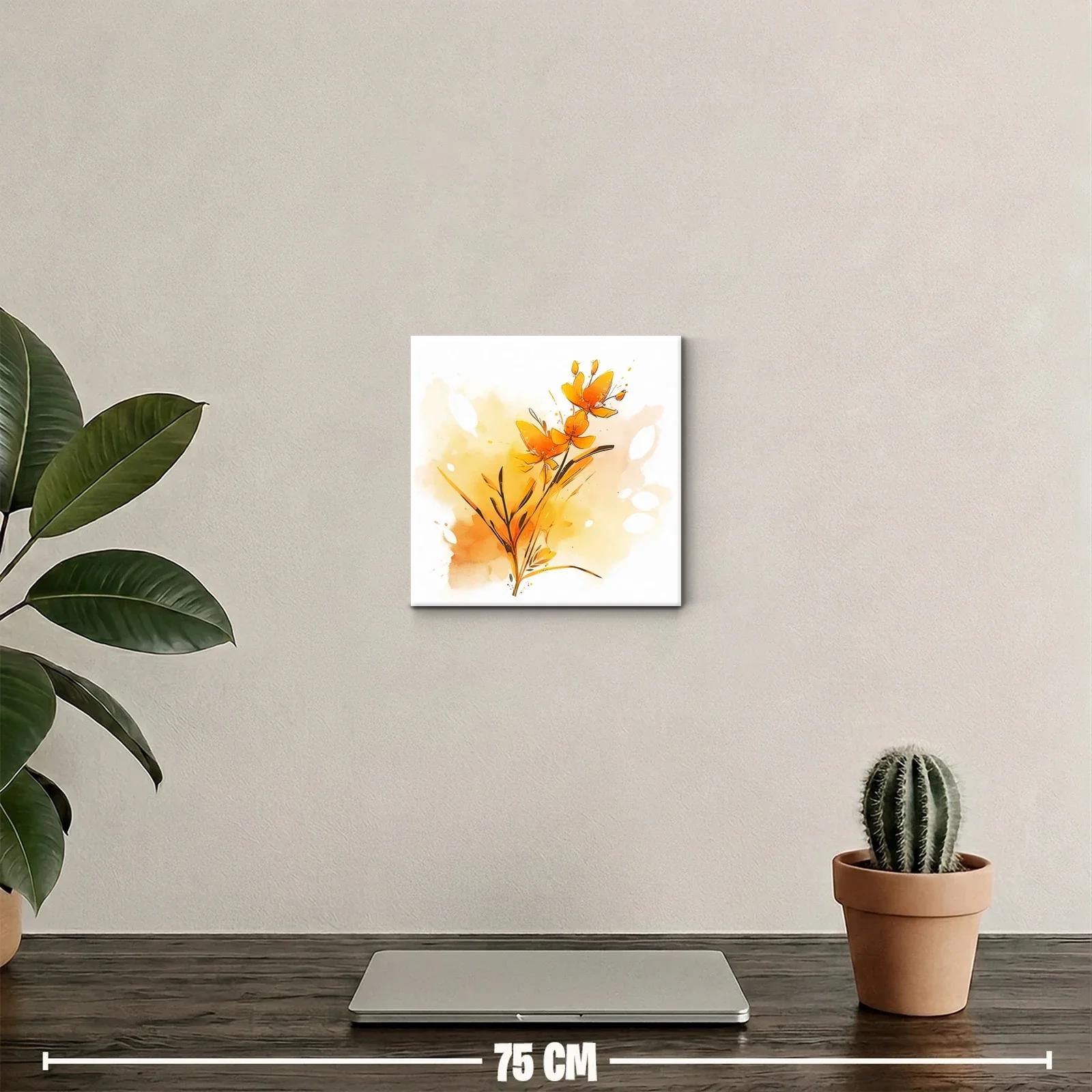 Cuadro floral en tonos cálidos para decoración fresca y luminosa — miniatura 2